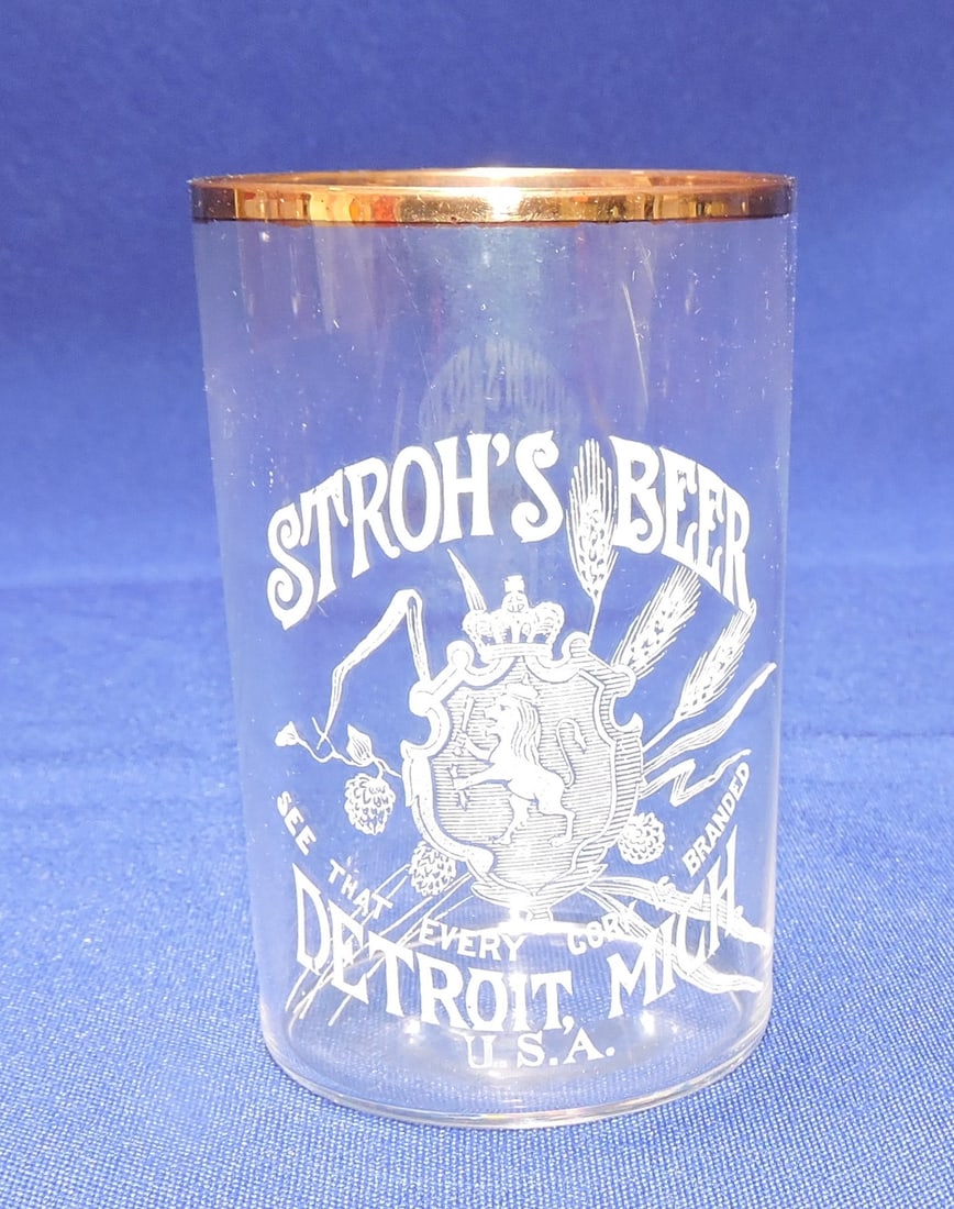 Pre-Prohibition etched beer glass, (1 of 1)