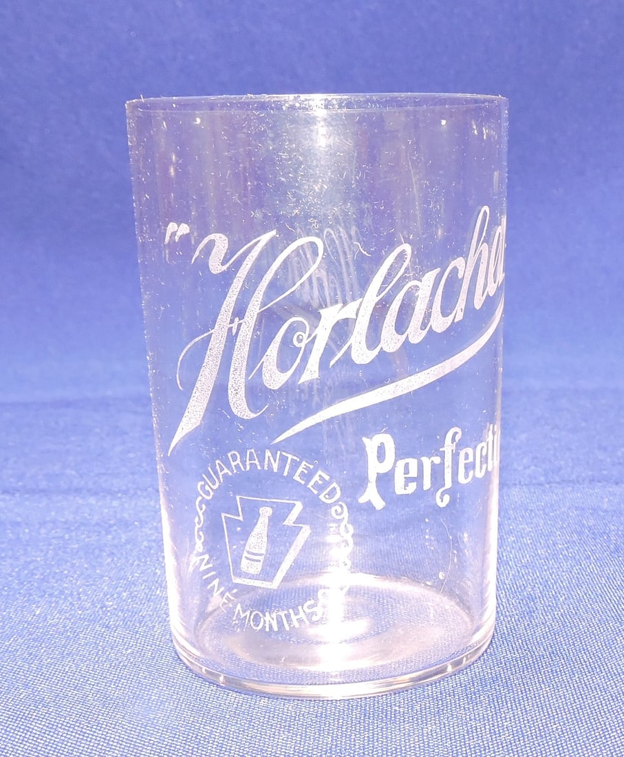 Pre-Prohibition etched beer glass, (1 of 1)