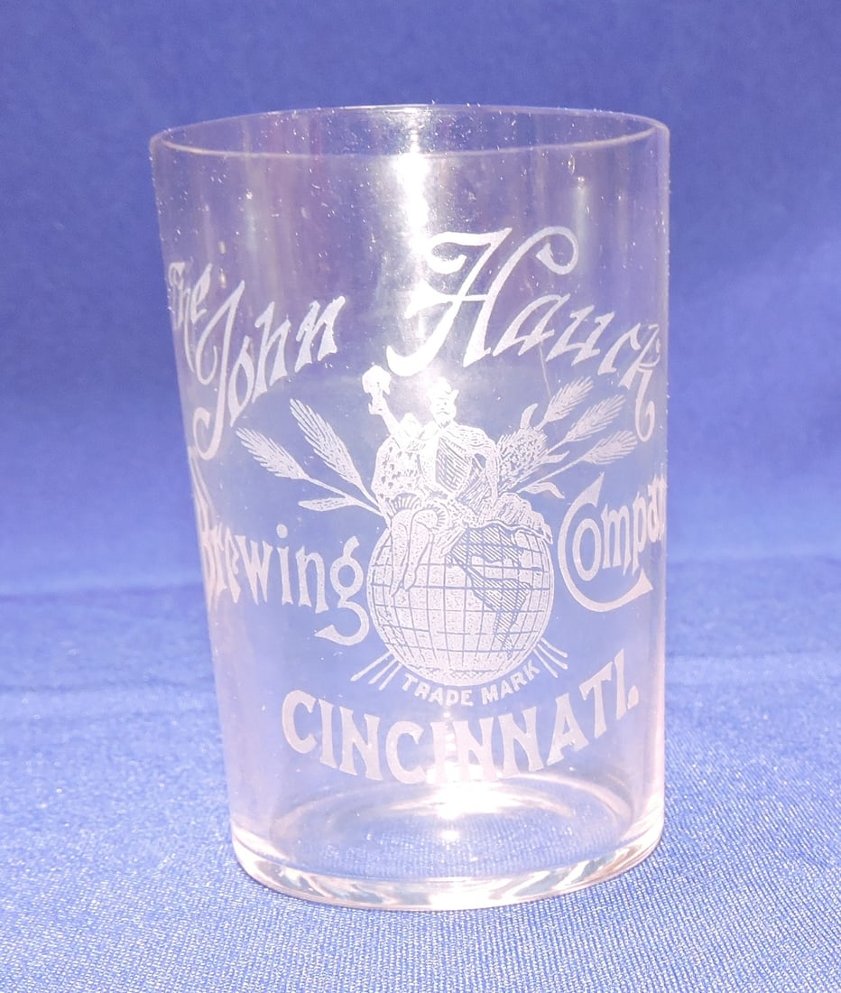 Pre-Prohibition etched beer glass, (1 of 1)