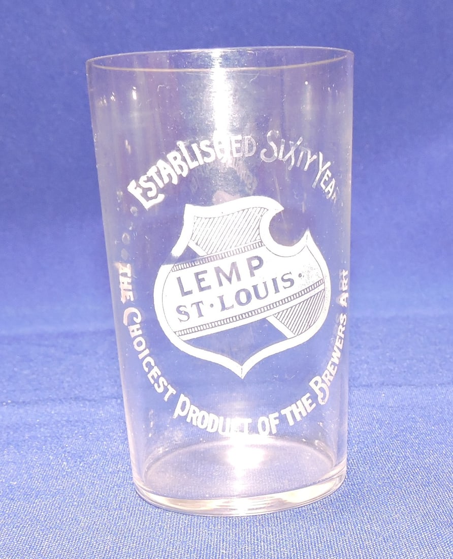 Pre-Prohibition etched beer glass, (1 of 1)