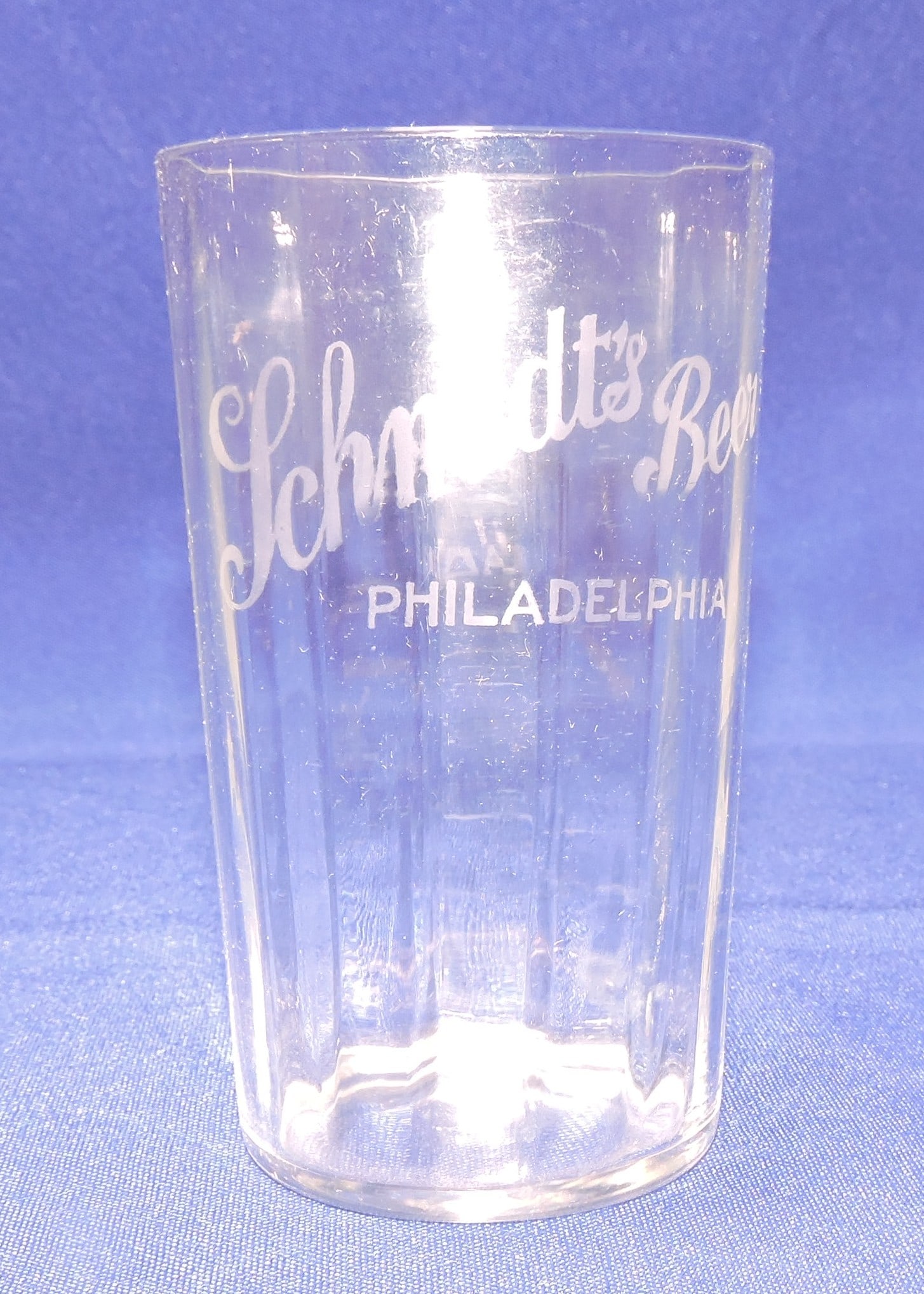 Pre-Prohibition etched beer glass, (1 of 1)