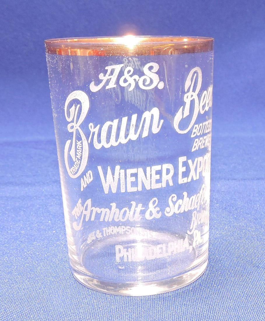 Pre-Prohibition etched beer glass, (1 of 1)