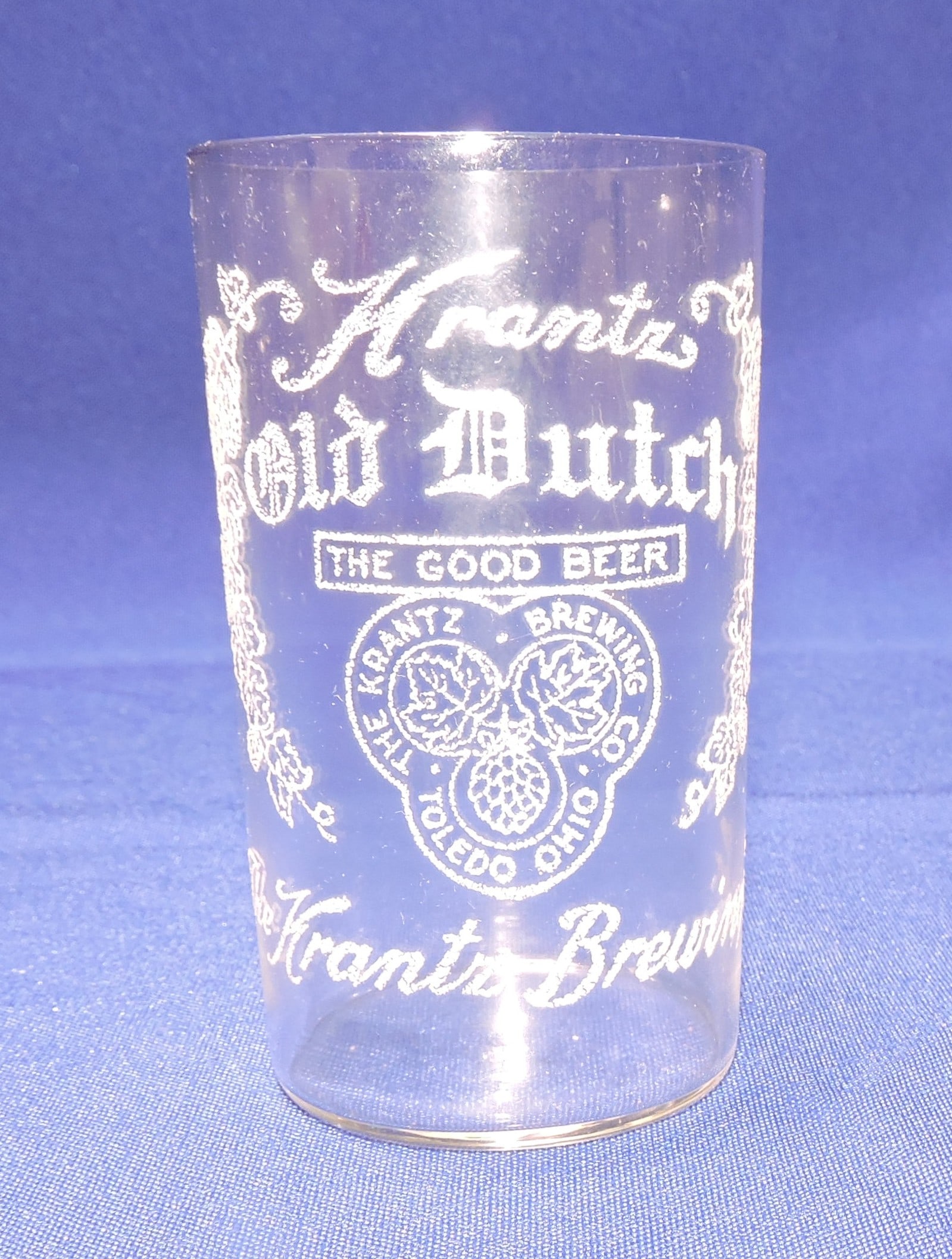 Pre-Prohibition etched beer glass, (1 of 1)