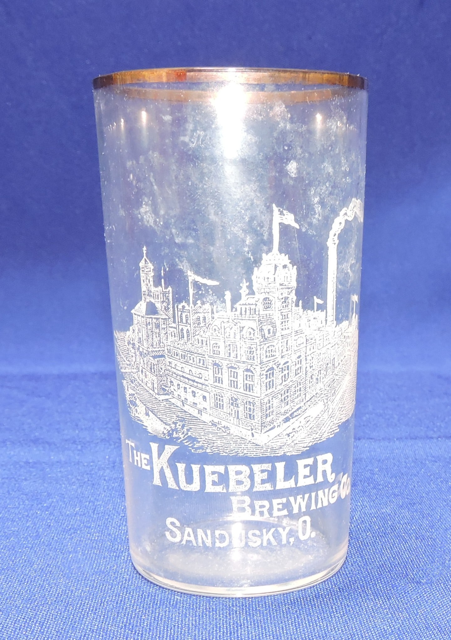 Pre-Prohibition etched beer glass, (1 of 1)