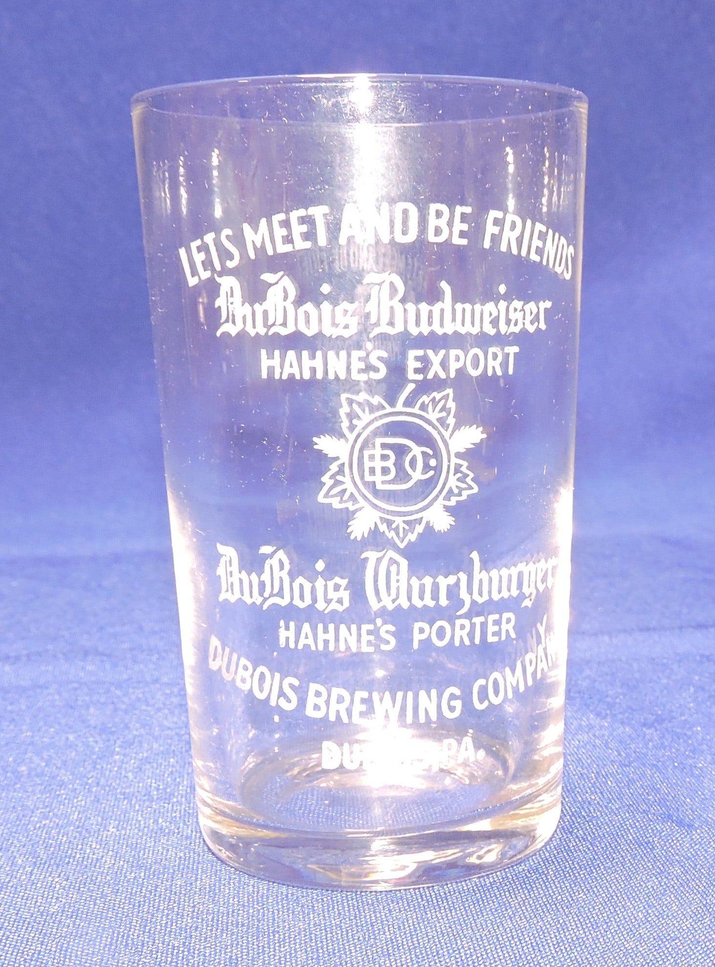 Pre-Prohibition etched beer glass, (1 of 1)