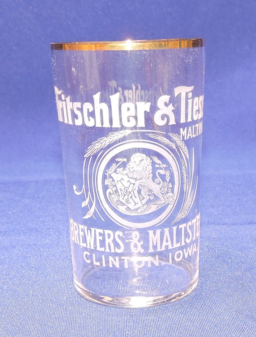 Pre-Prohibition etched beer glass, (1 of 1)
