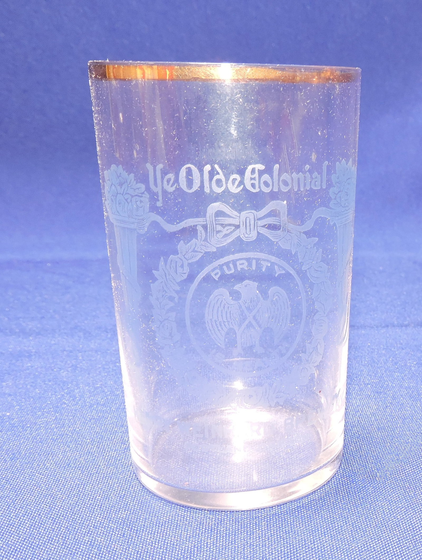 Pre-Prohibition etched beer glass, (1 of 1)