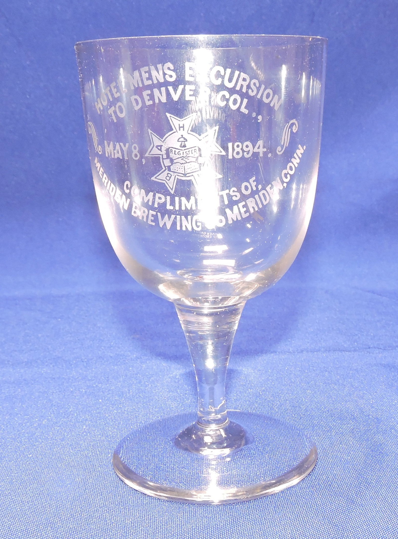Pre-Prohibition etched beer glass, (1 of 1)