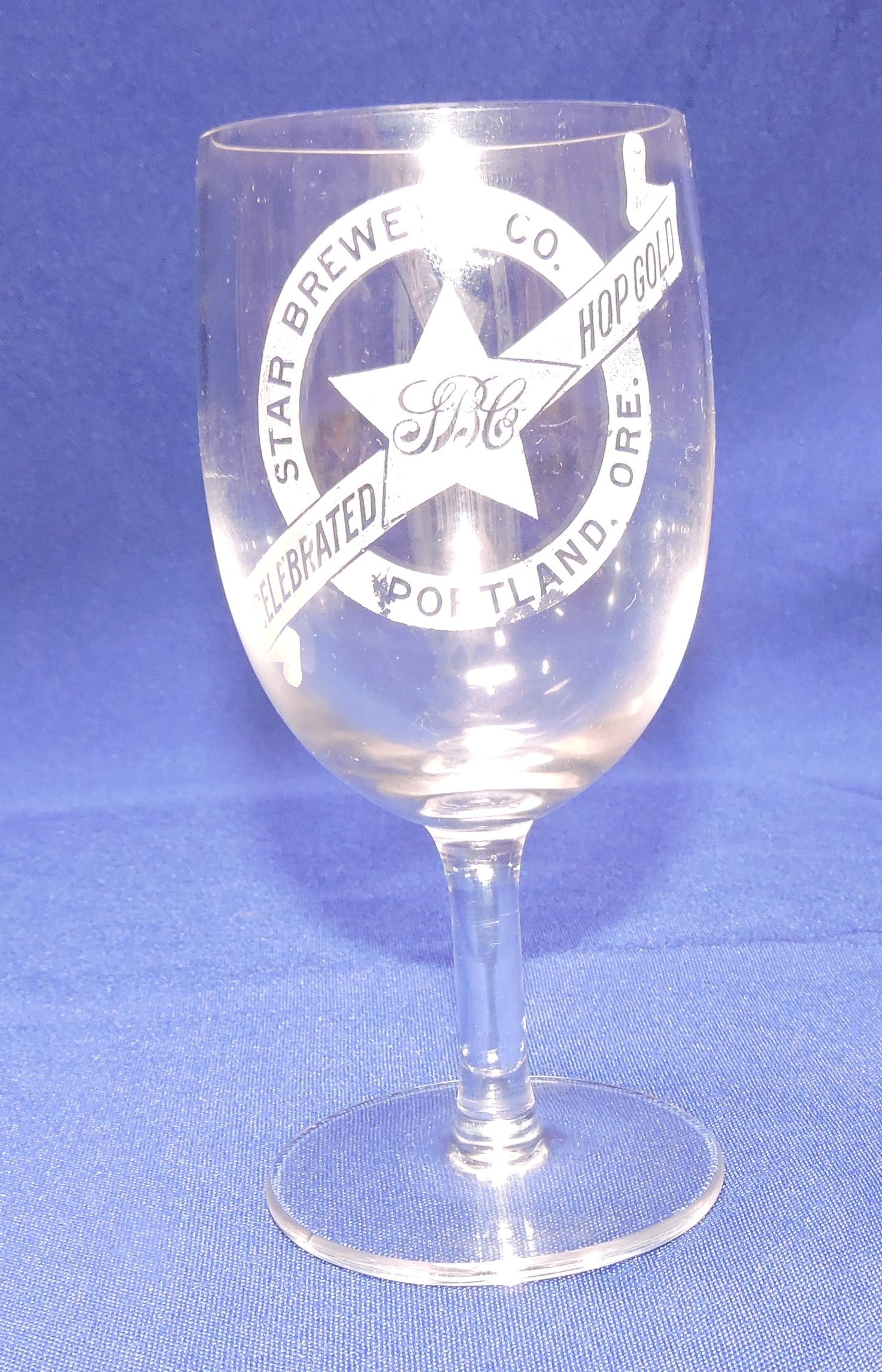 Pre-Prohibition etched beer glass, (1 of 1)