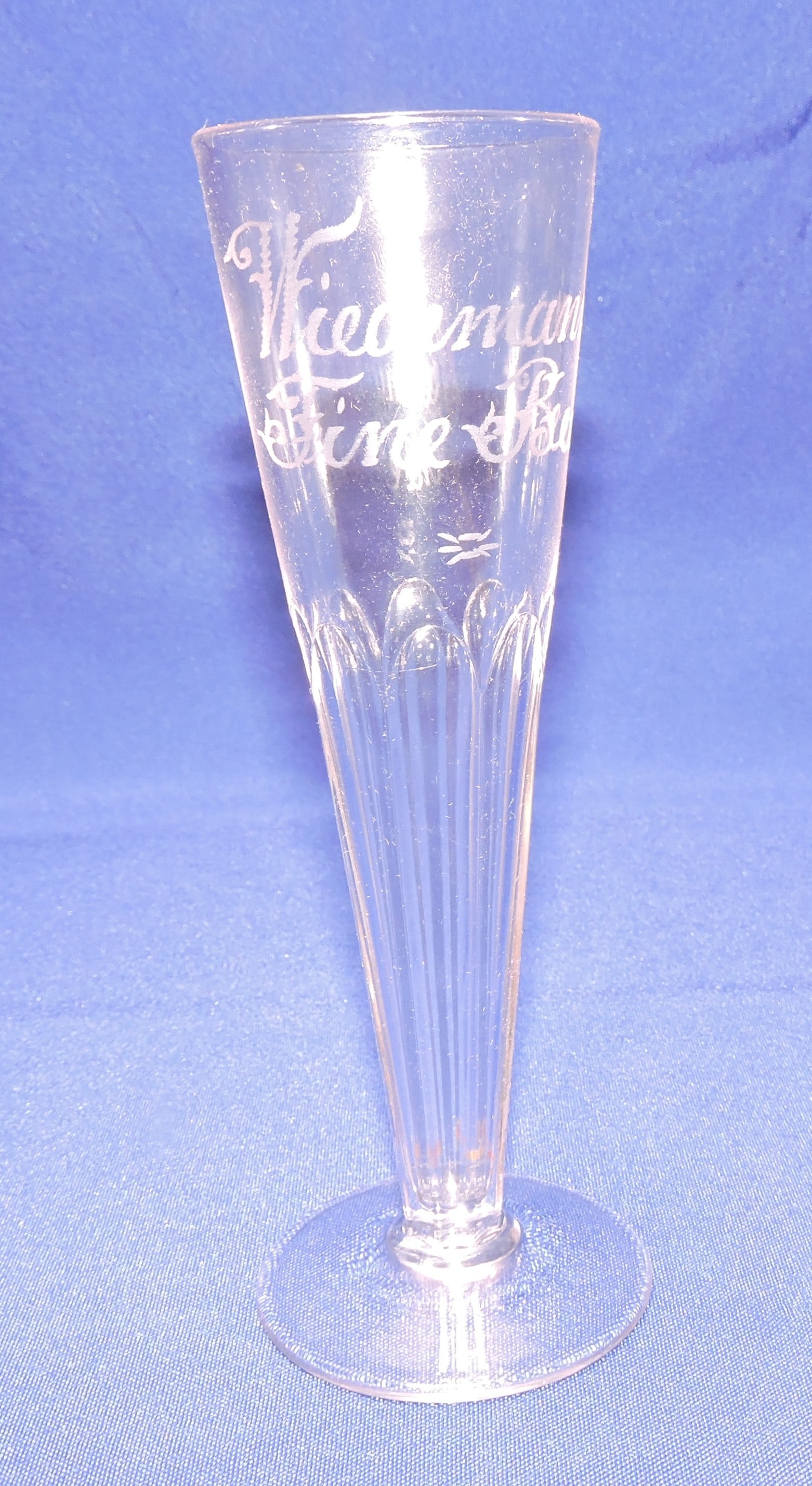 Pre-Prohibition etched beer glass, (1 of 1)