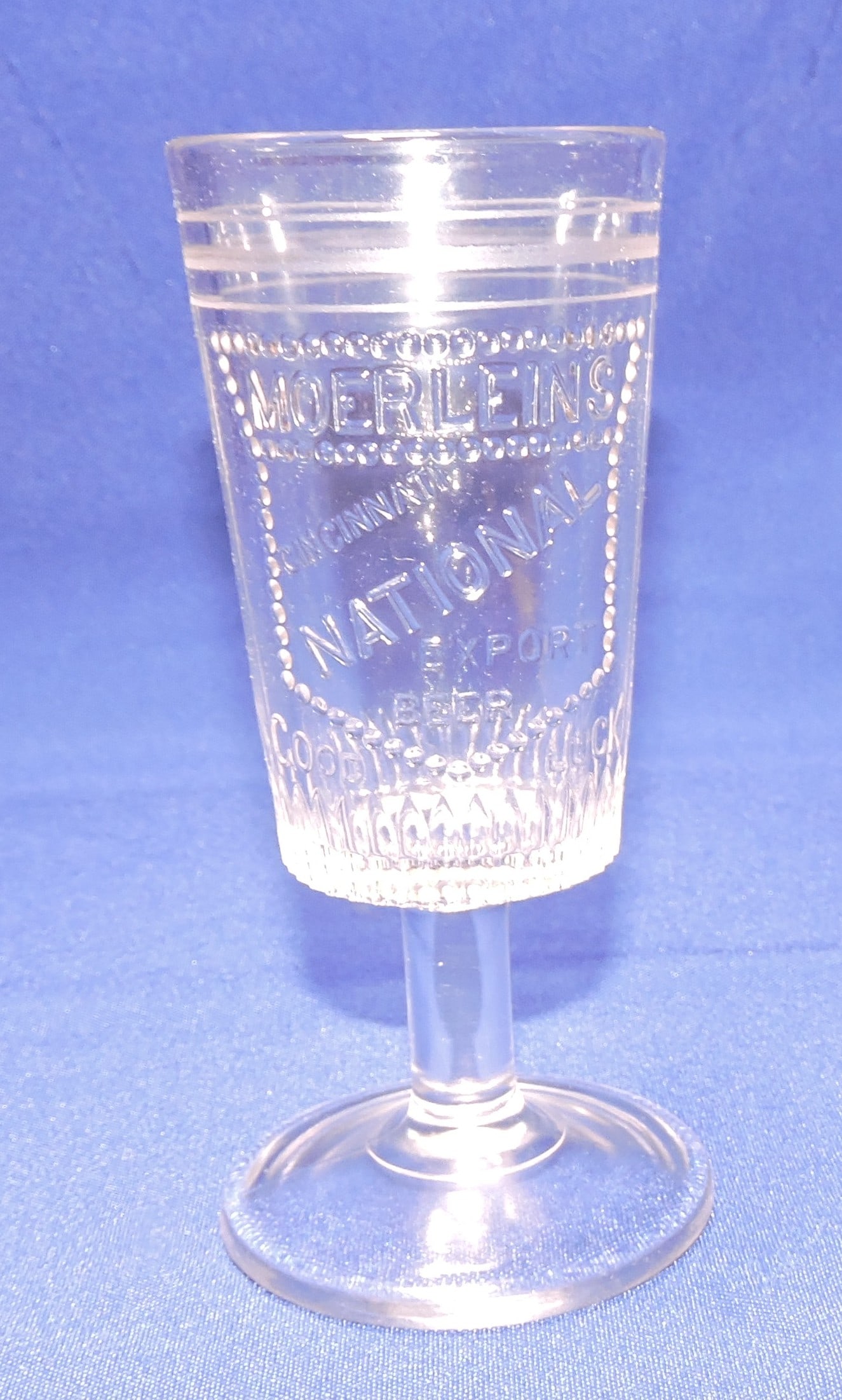 Pre-Prohibition embossed beer glass, (1 of 1)