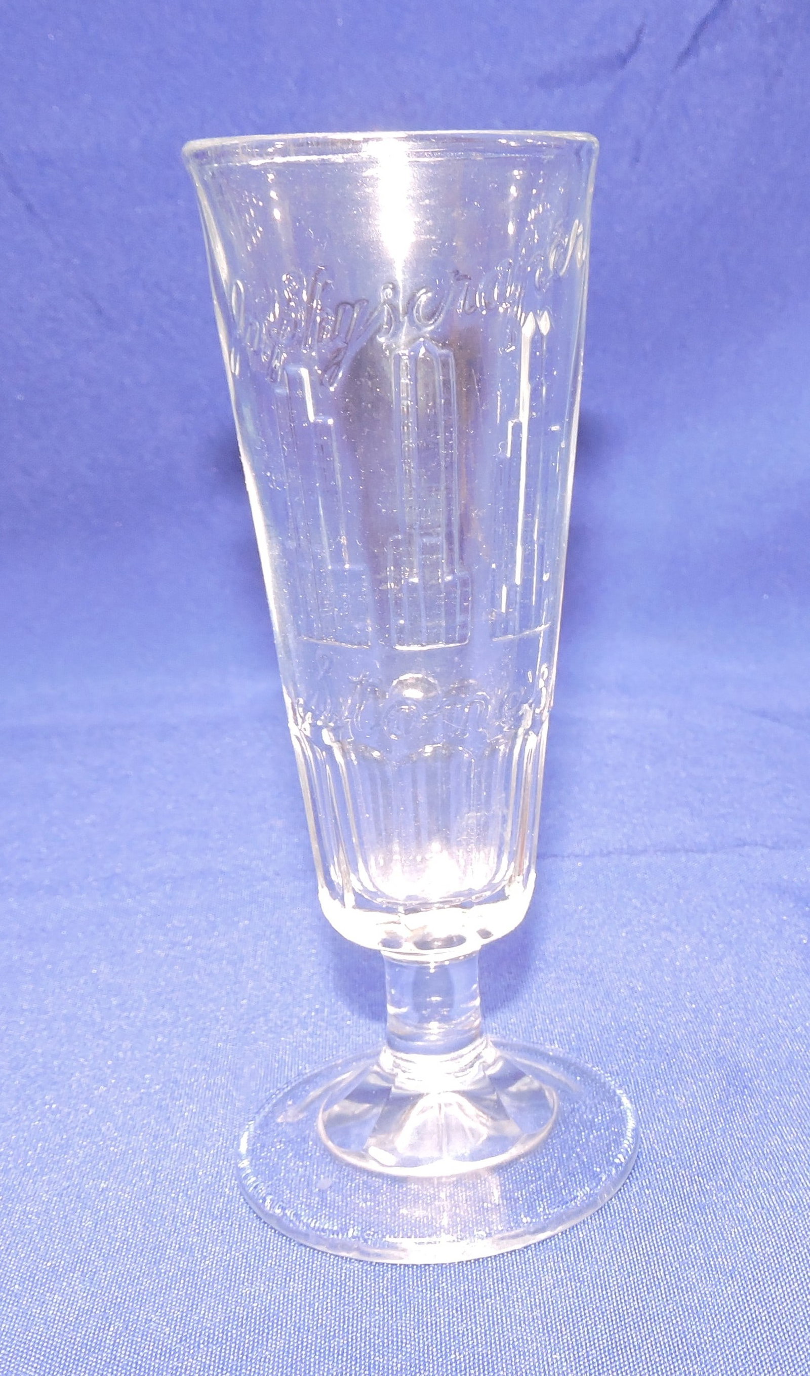 Pre-Prohibition embossed beer glass, (1 of 1)