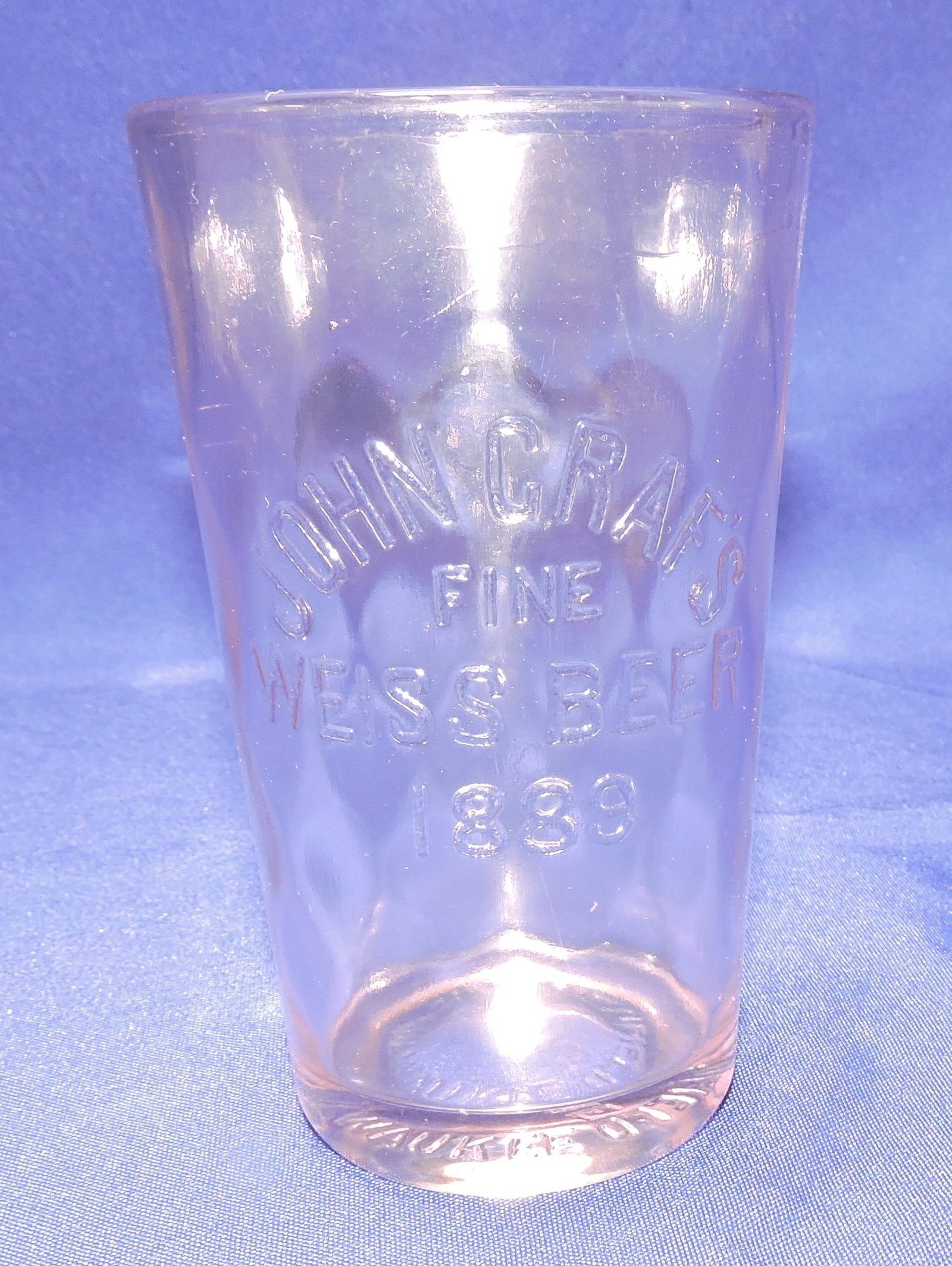 Pre-Prohibition embossed beer glass, (1 of 1)