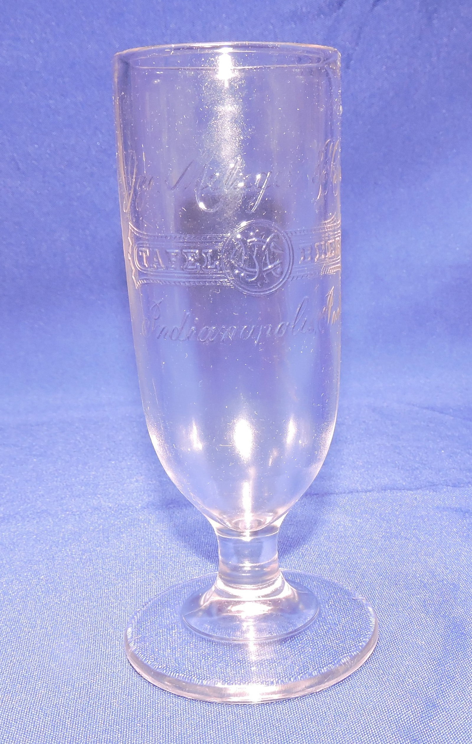 Pre-Prohibition embossed beer glass, (1 of 1)