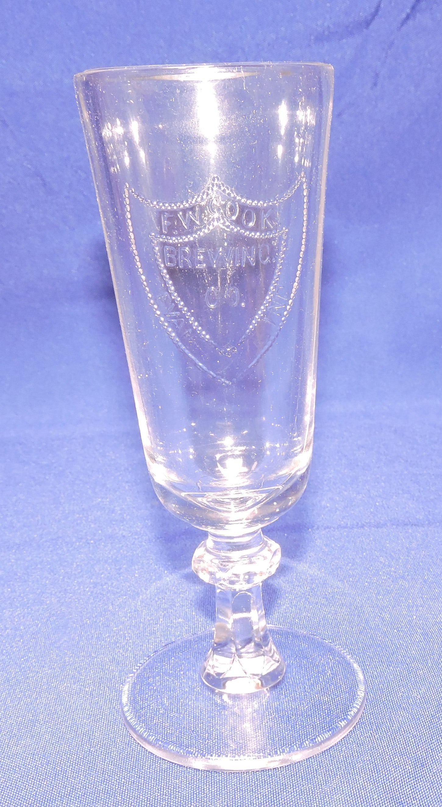 Pre-Prohibition embossed beer glass, (1 of 1)
