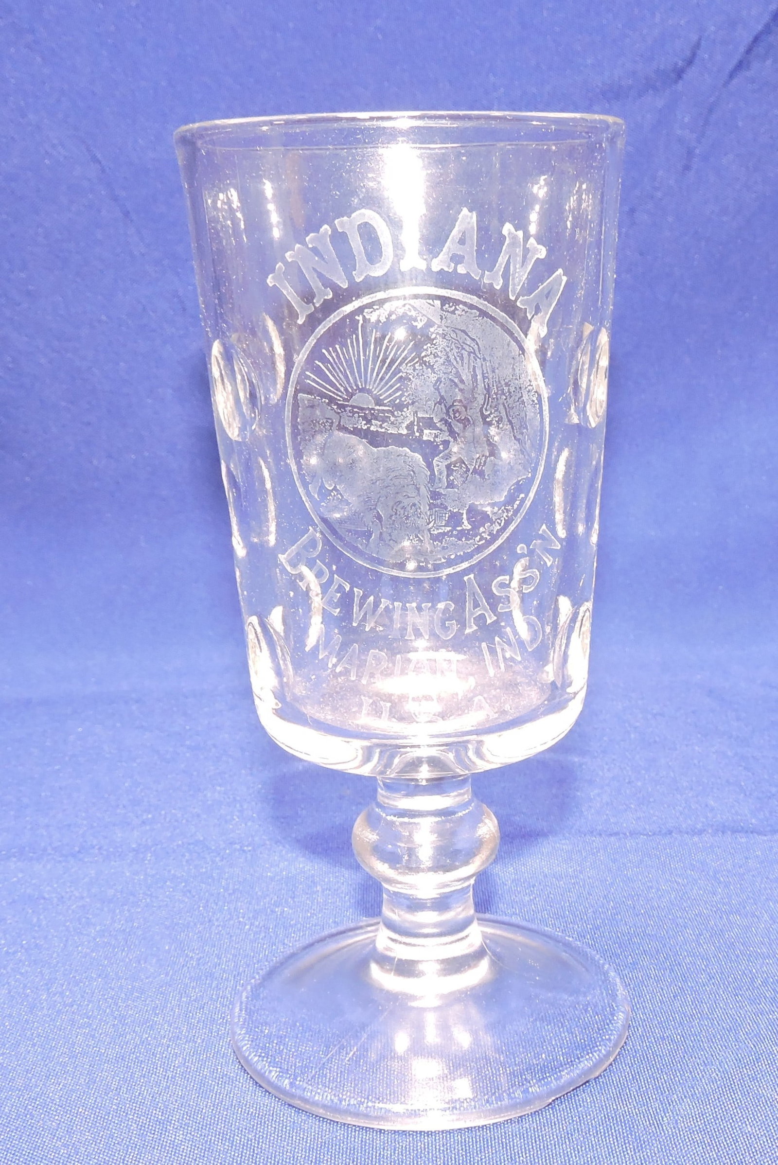 Pre-Prohibition etched beer glass, (1 of 1)