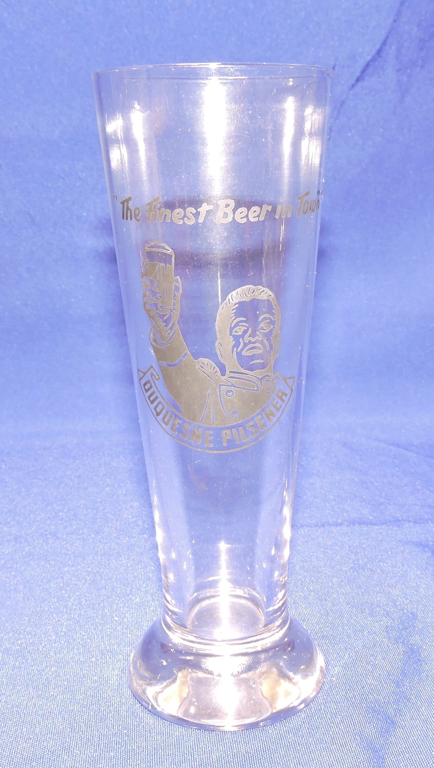 Enameled beer glass, Duquesne Pilsner,: 7 1/2"