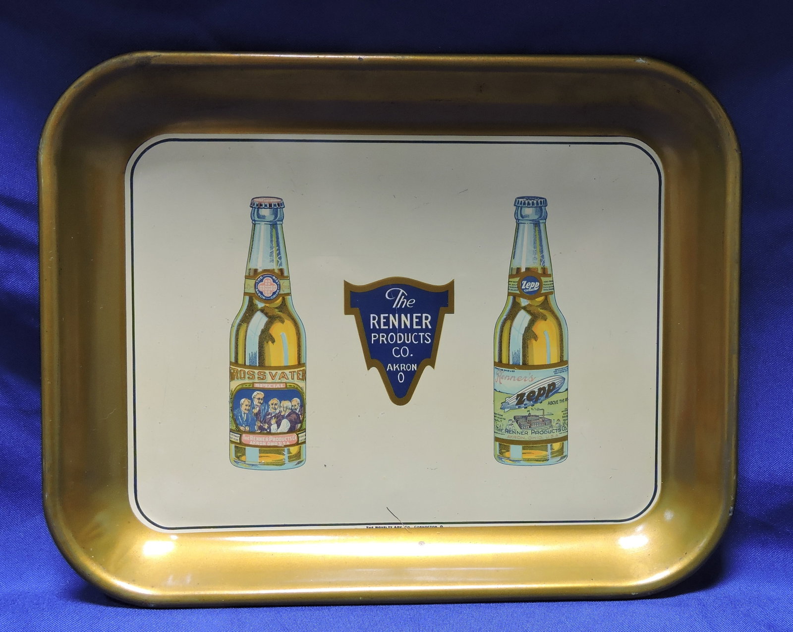 Renner Products beer tray, Akron Ohio,: 10 1/2"x13"