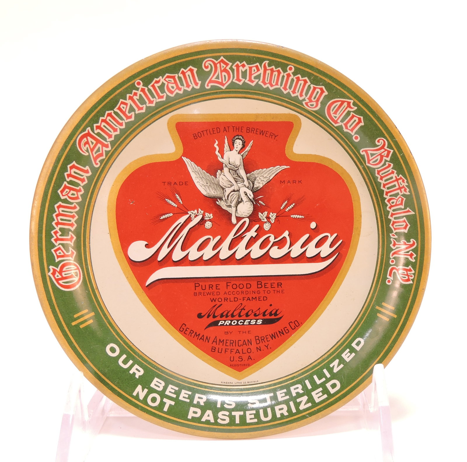 Tin beer advertising tip tray, (1 of 2)