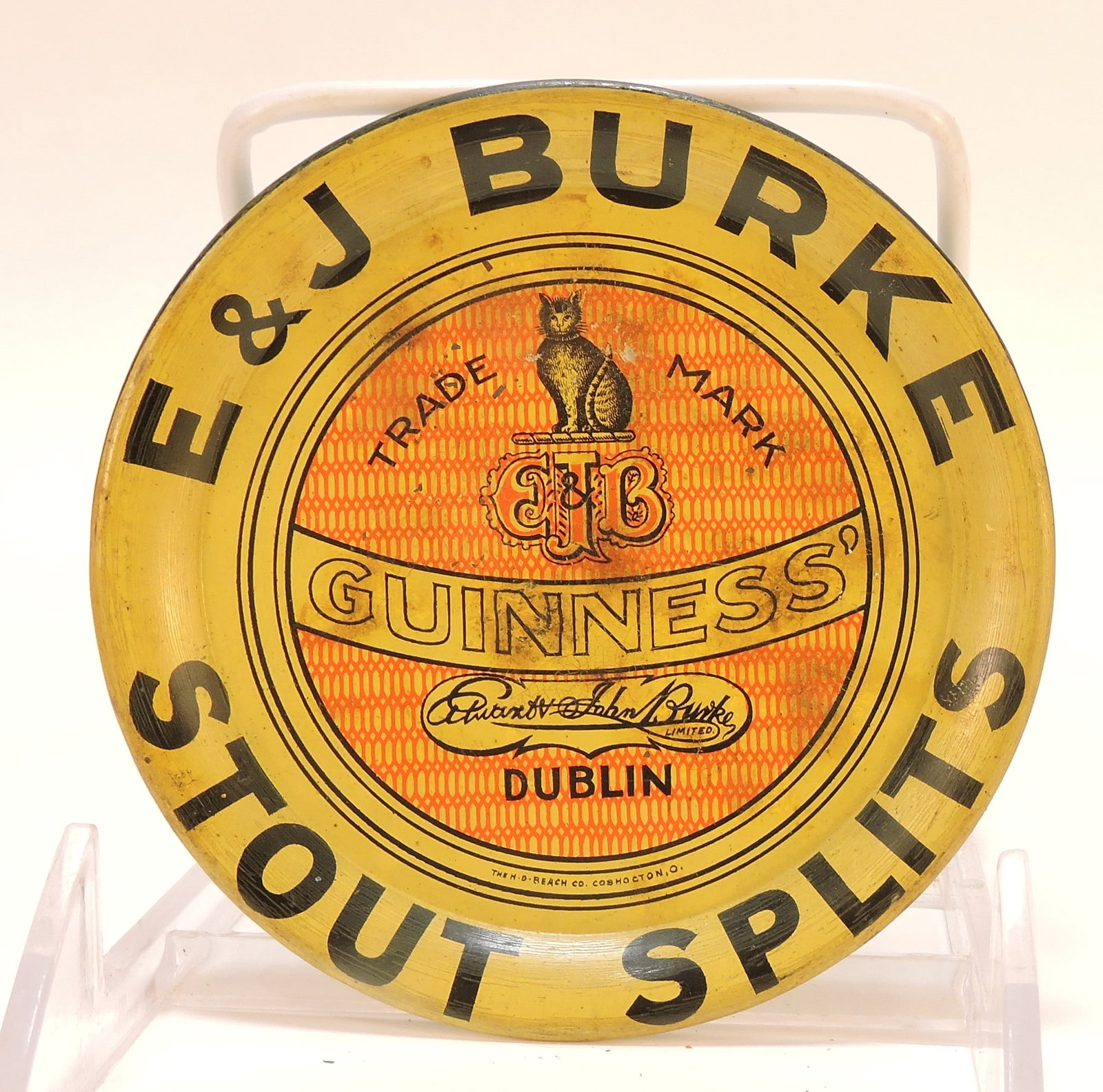 Tin beer advertising tip tray, (1 of 2)