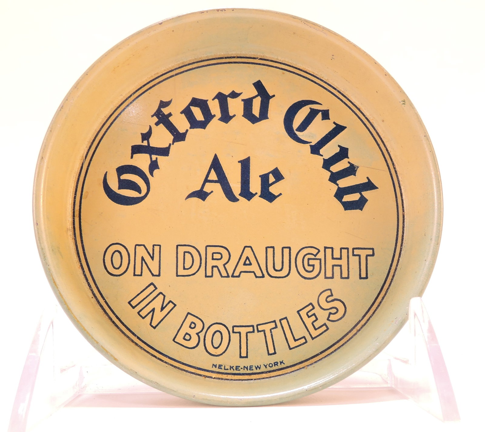 Tin advertising beer coaster, (1 of 2)