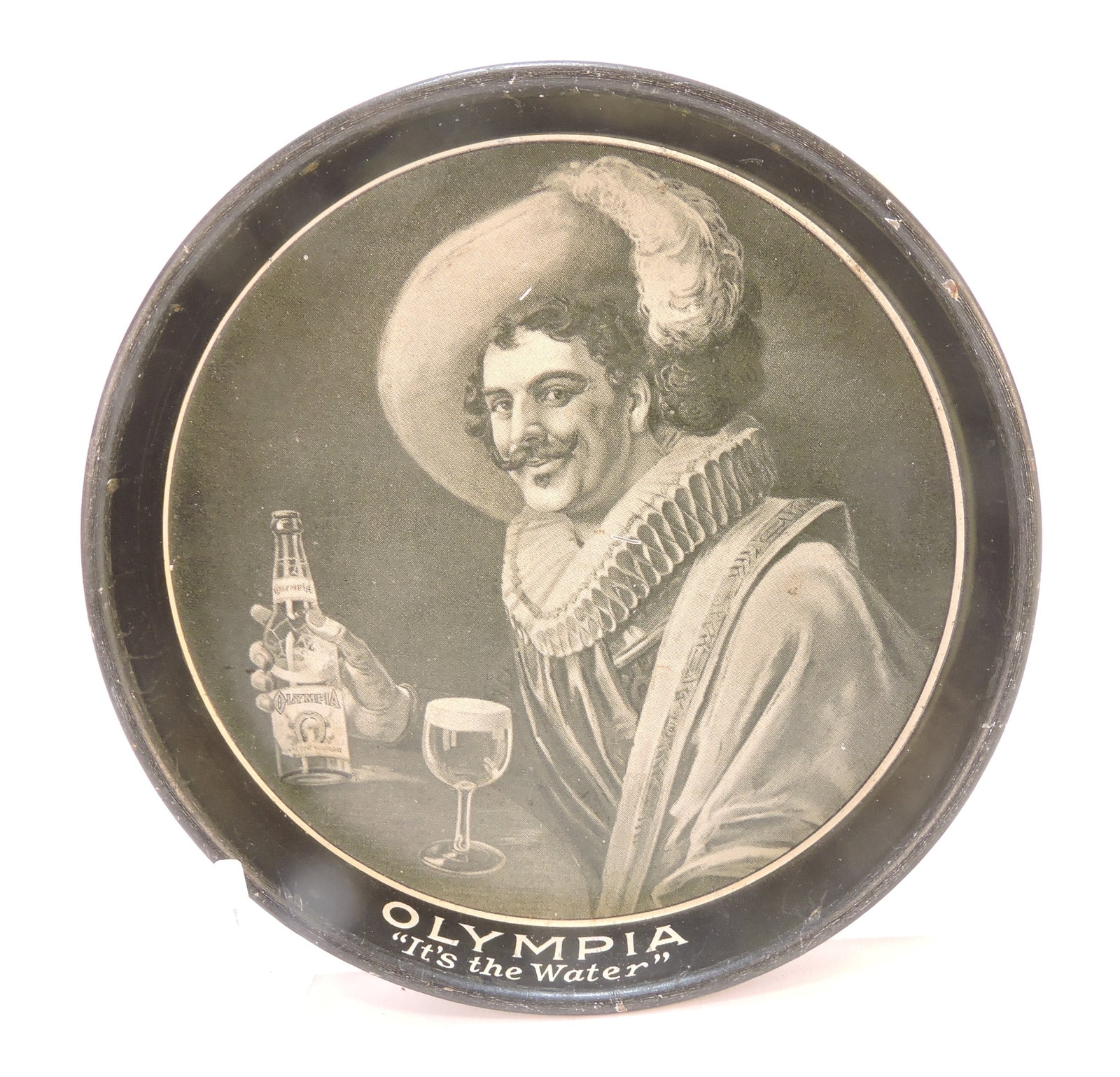 Tin advertising beer coaster, (1 of 2)