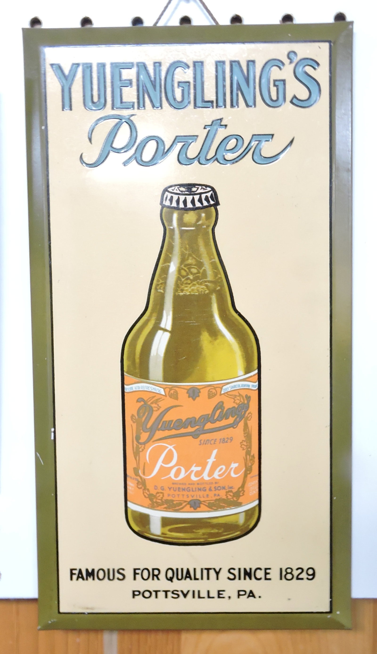 Yuengling's Porter tin over cardboard (1 of 2)