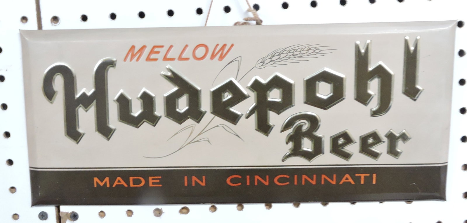 Hudepohl Beer tin over cardboard (1 of 2)