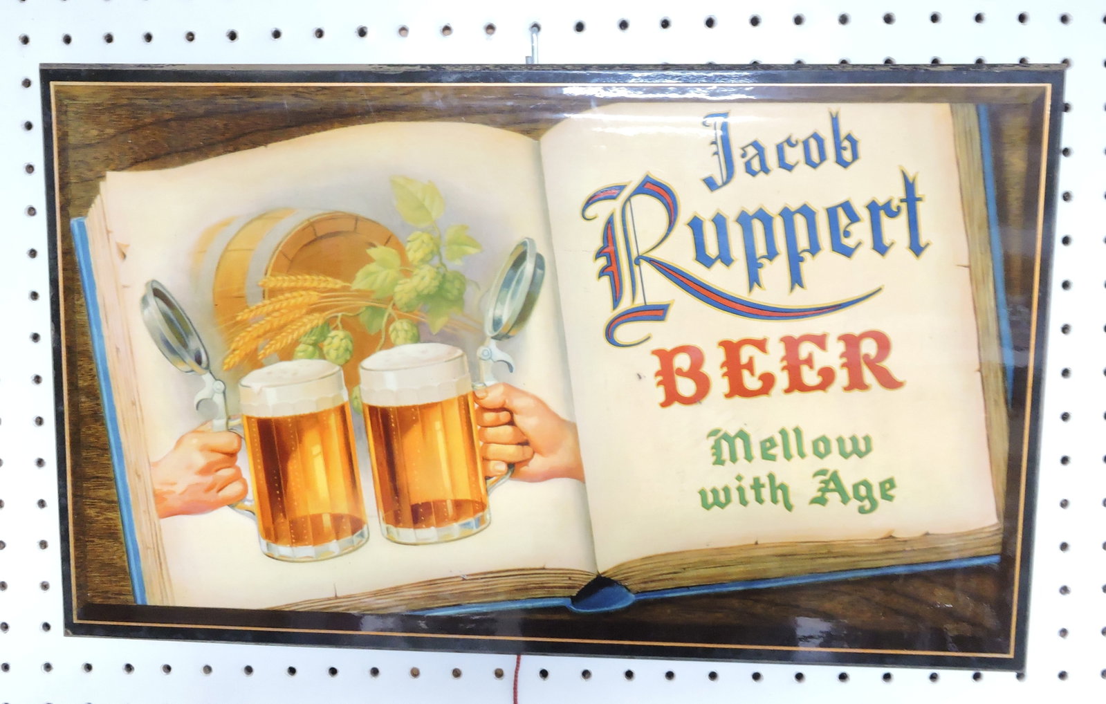 Jacob Ruppert Beer wooden sign,: 13"x22"