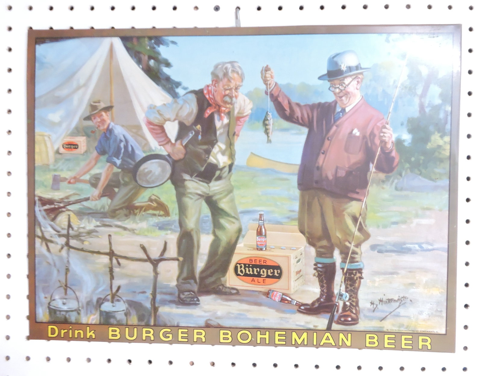 Burger Bohemian Beer tin over cardboard (1 of 1)
