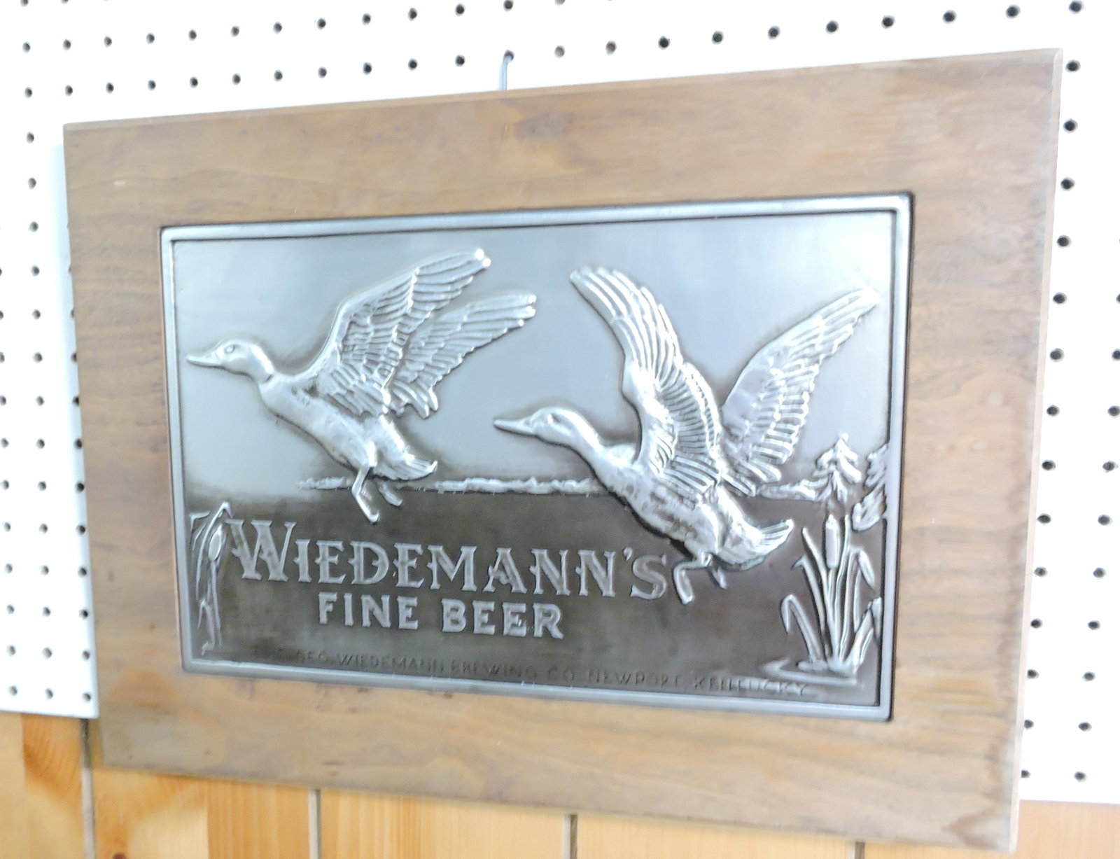 Weidemann's Beer duck sign, 15"x19 1/2": .