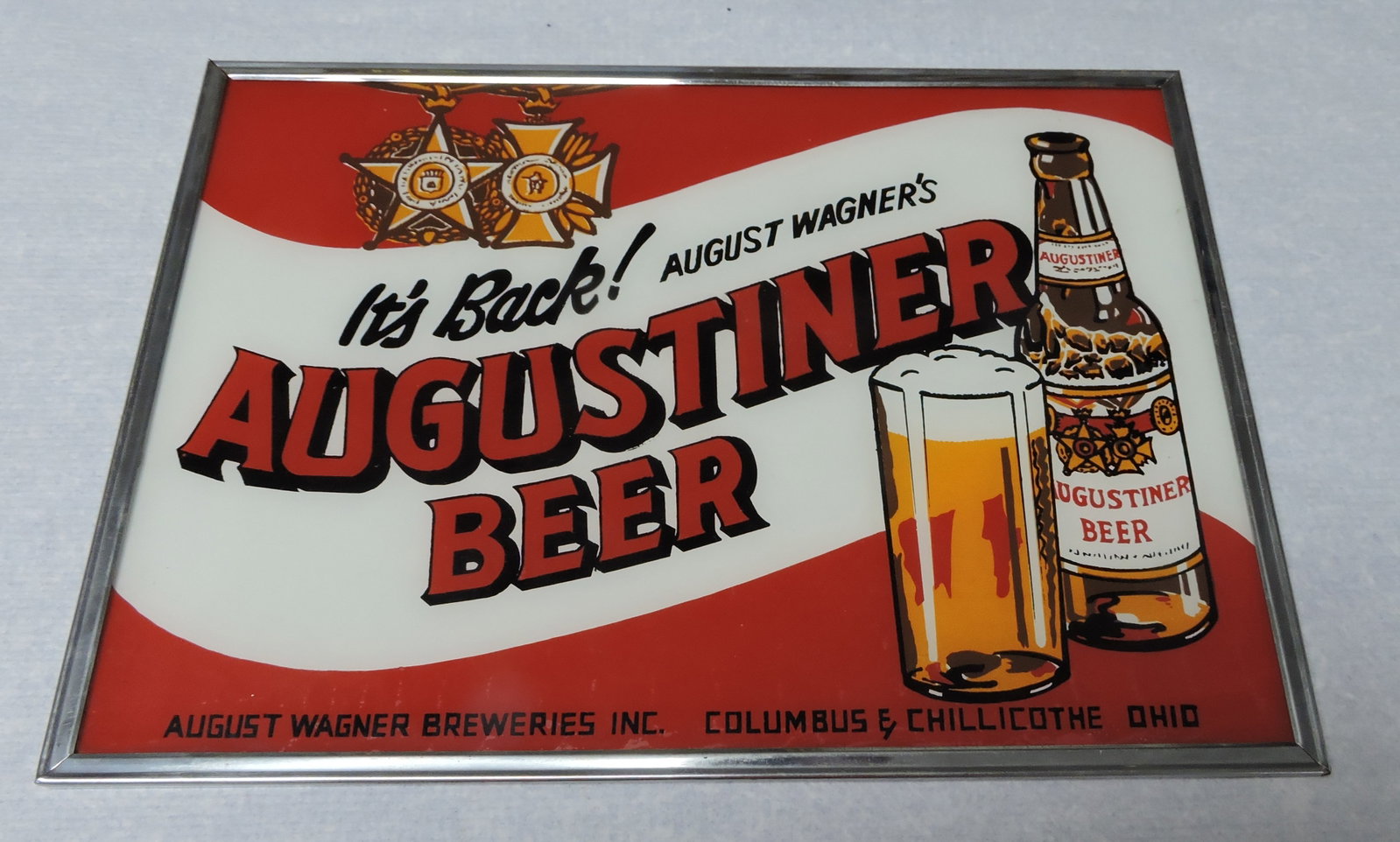 Augustiner Beer glass advertising sign, (1 of 1)