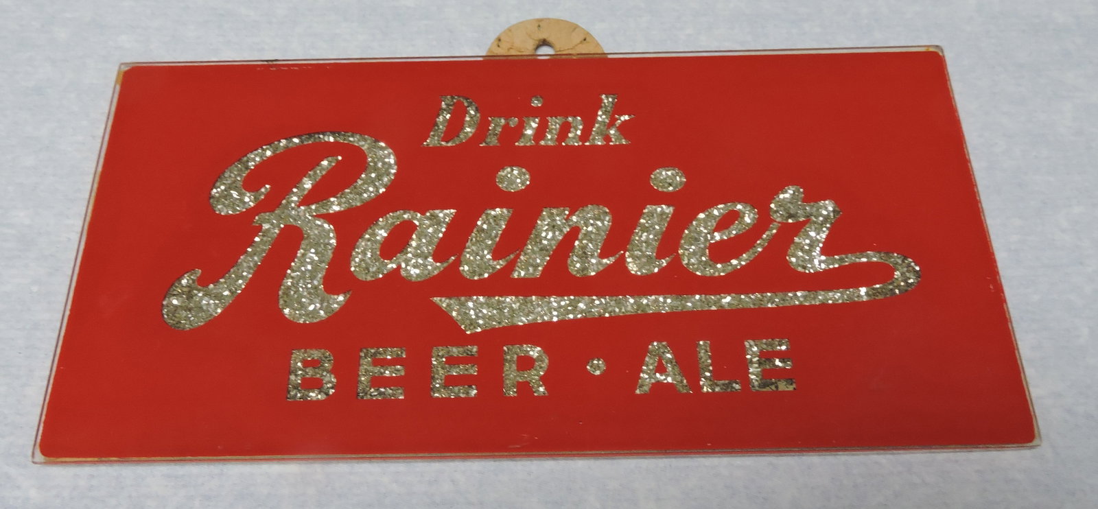 Rainier Beer - Ale glass sign, 5"x10" (1 of 1)