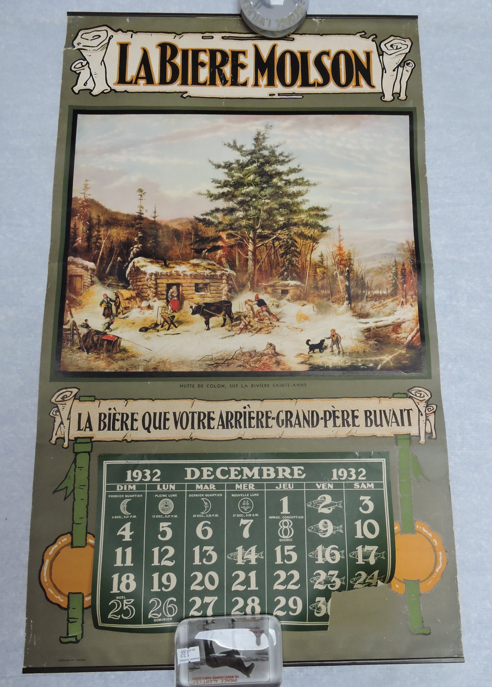 Labiere Molson advertising calendar, (1 of 1)