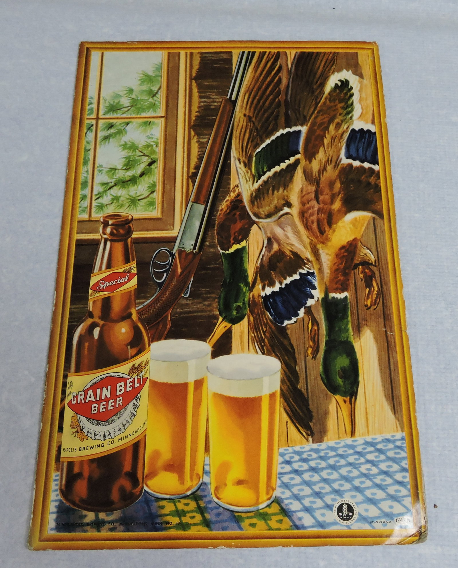 Grain Belt Beer cardboard easel sign, (1 of 1)