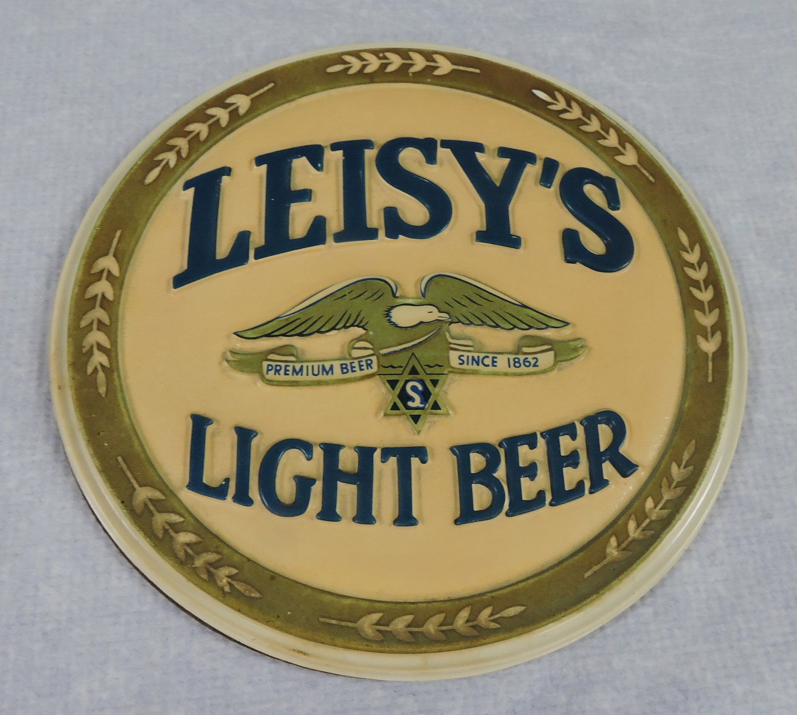 Leisy's Light Beer composite sign,: 10"