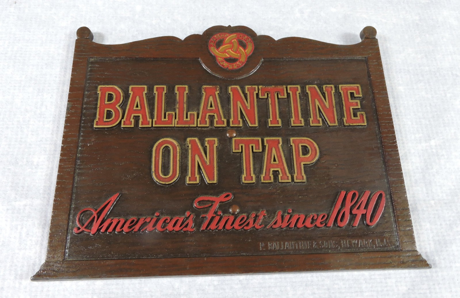 Ballantine On Tap composite sign,: 8"x10 1/2"