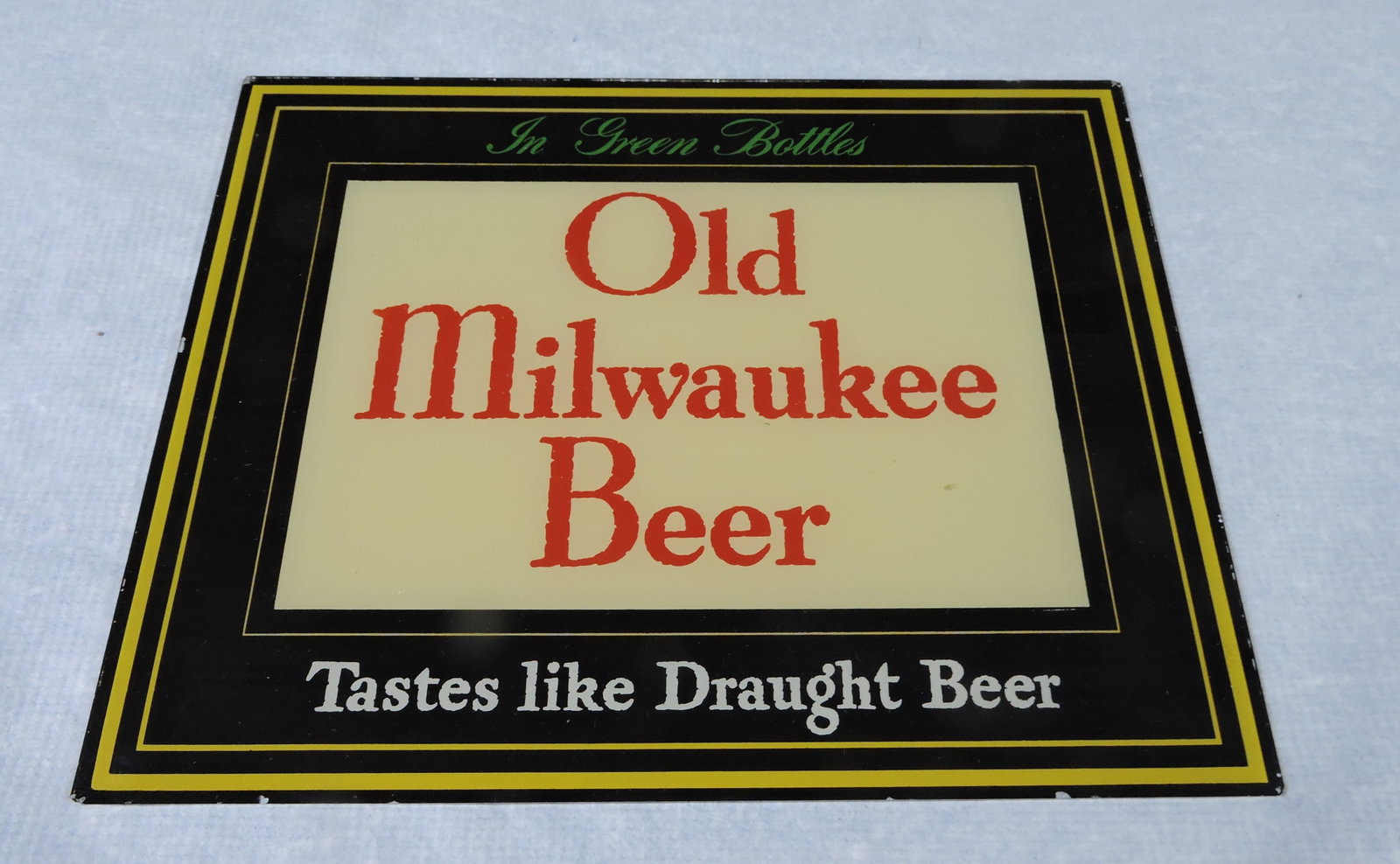 Old Milwaukee Beer glass advertising: sign, 11"x14 1/2"