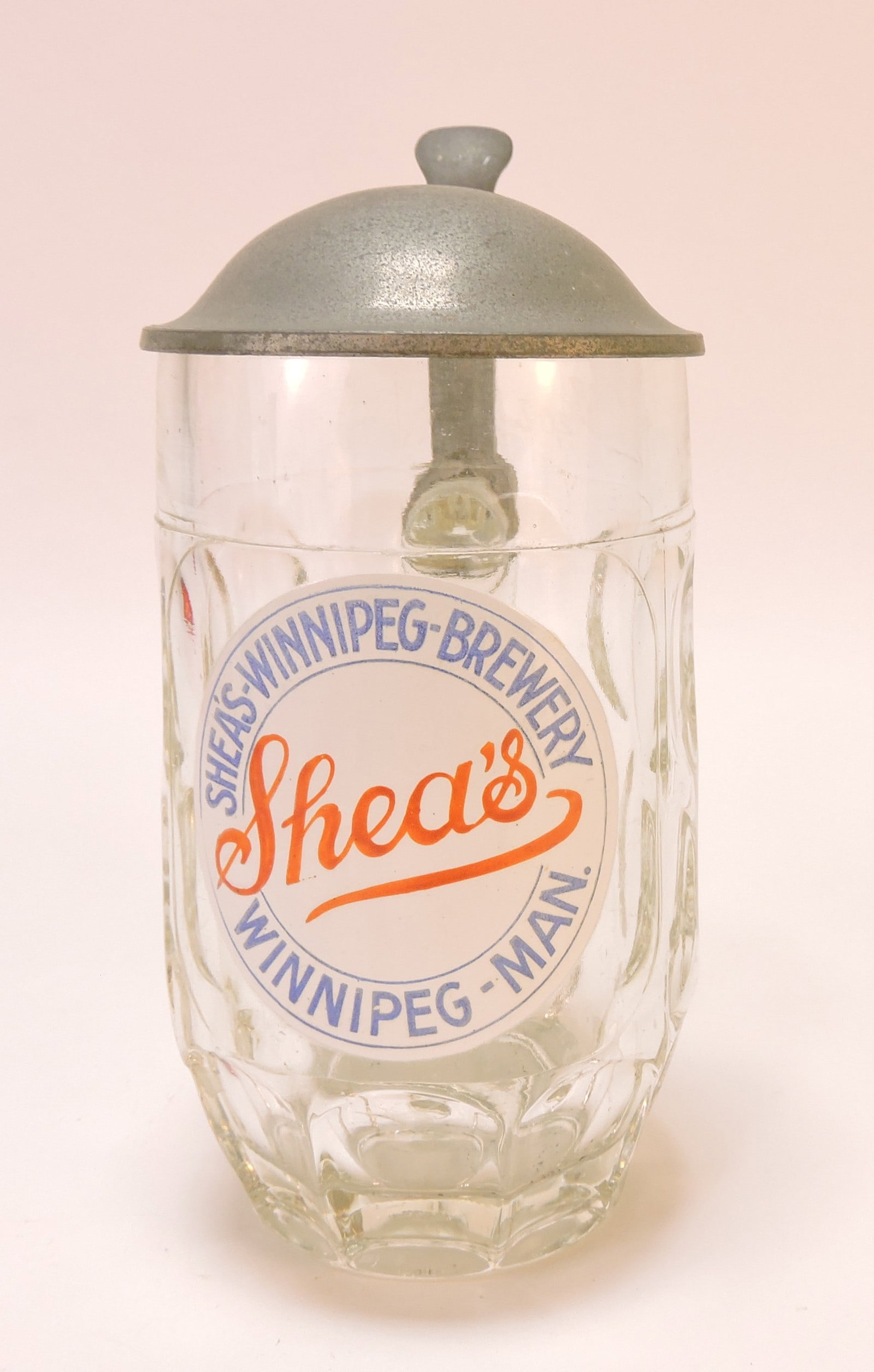 Glass beer stein, Shea's Winnipeg: Brewery, 8/20L