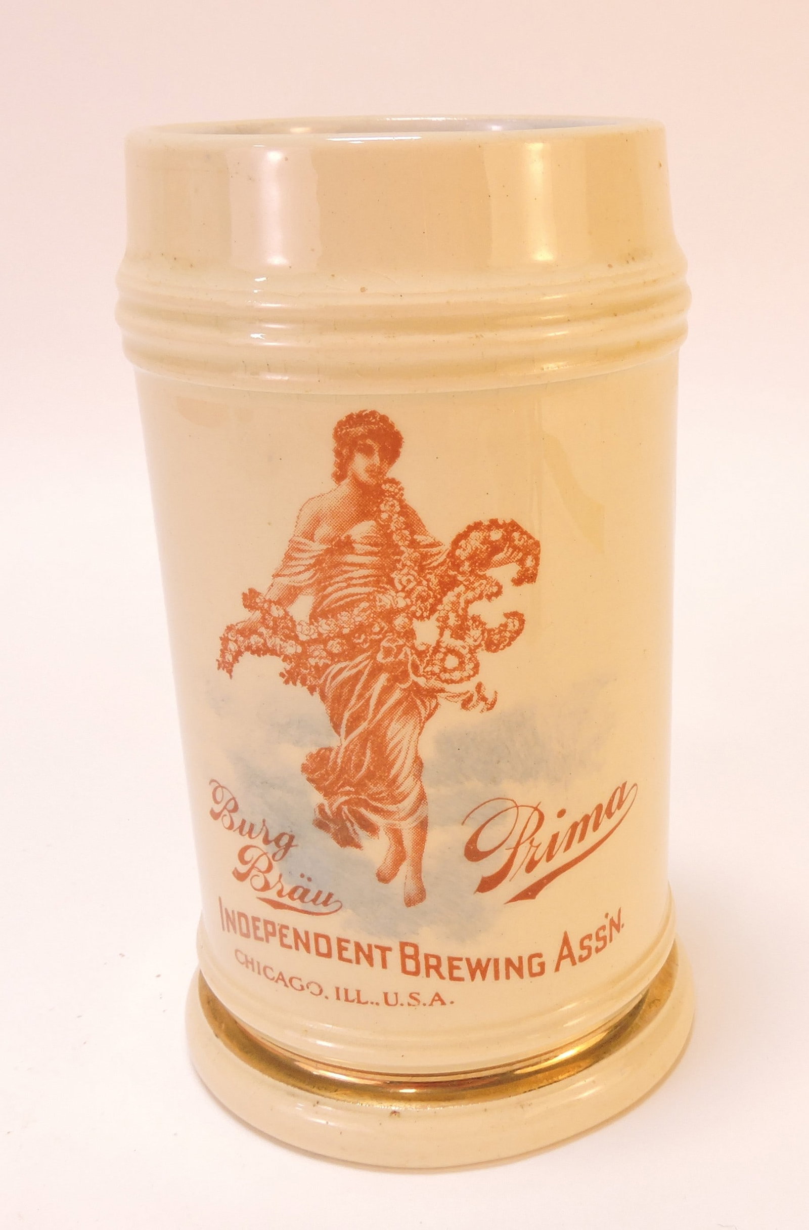 Porcelain beer mug, Burg Brau Prime, (1 of 1)