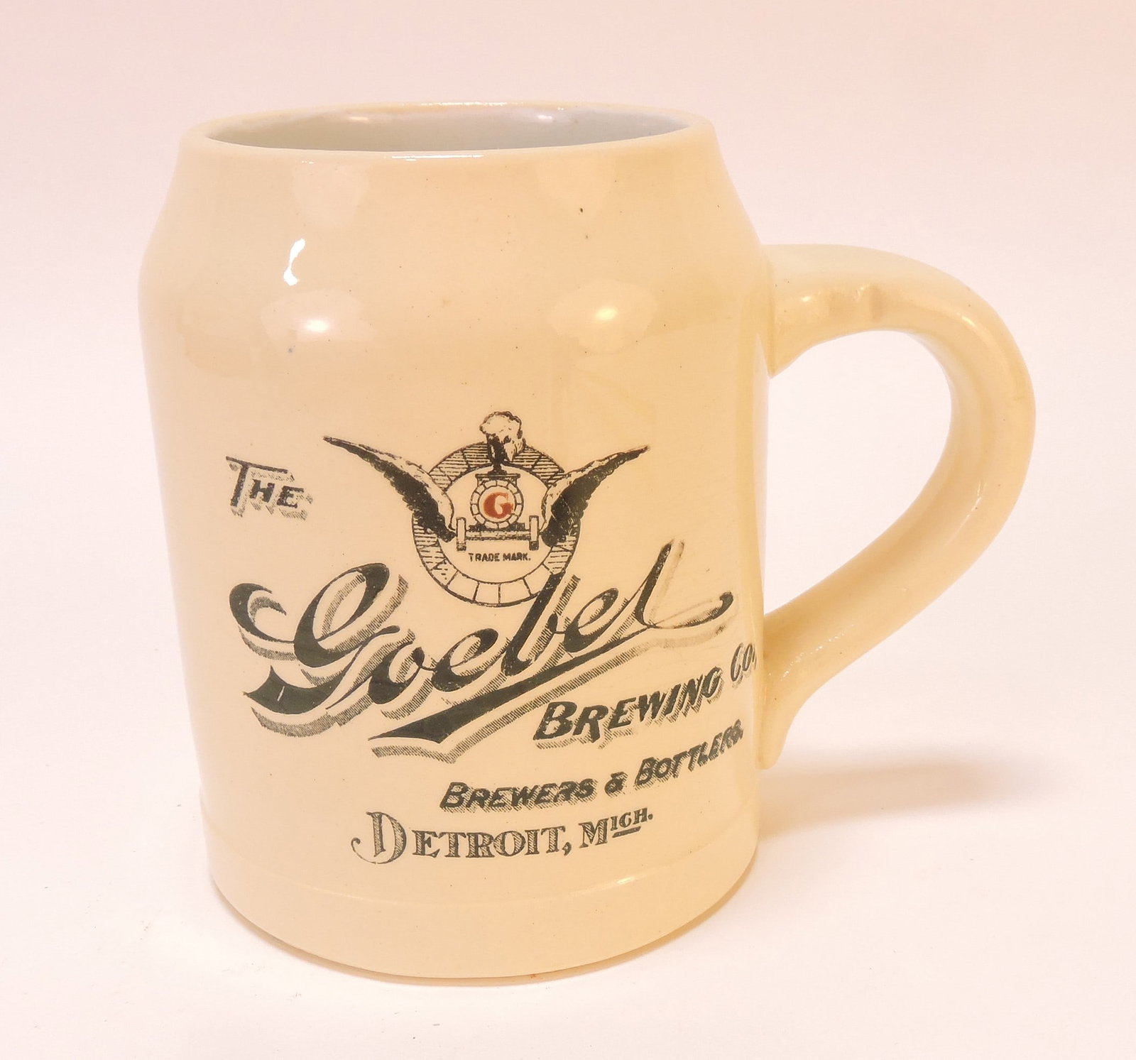 Goebel Brewing Co. beer mug,: 4 1/4"