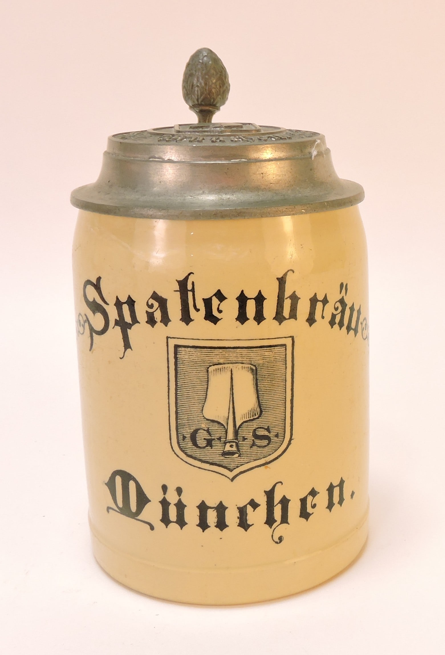Spatenbrau beer stein, 6 1/2": .