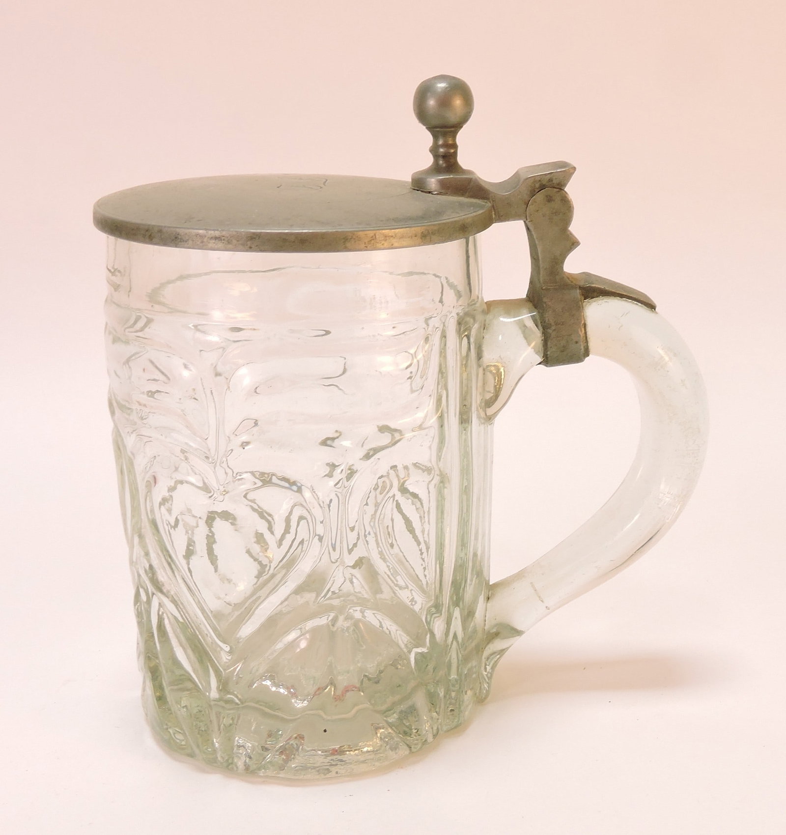 Glass beer stein, 6": .