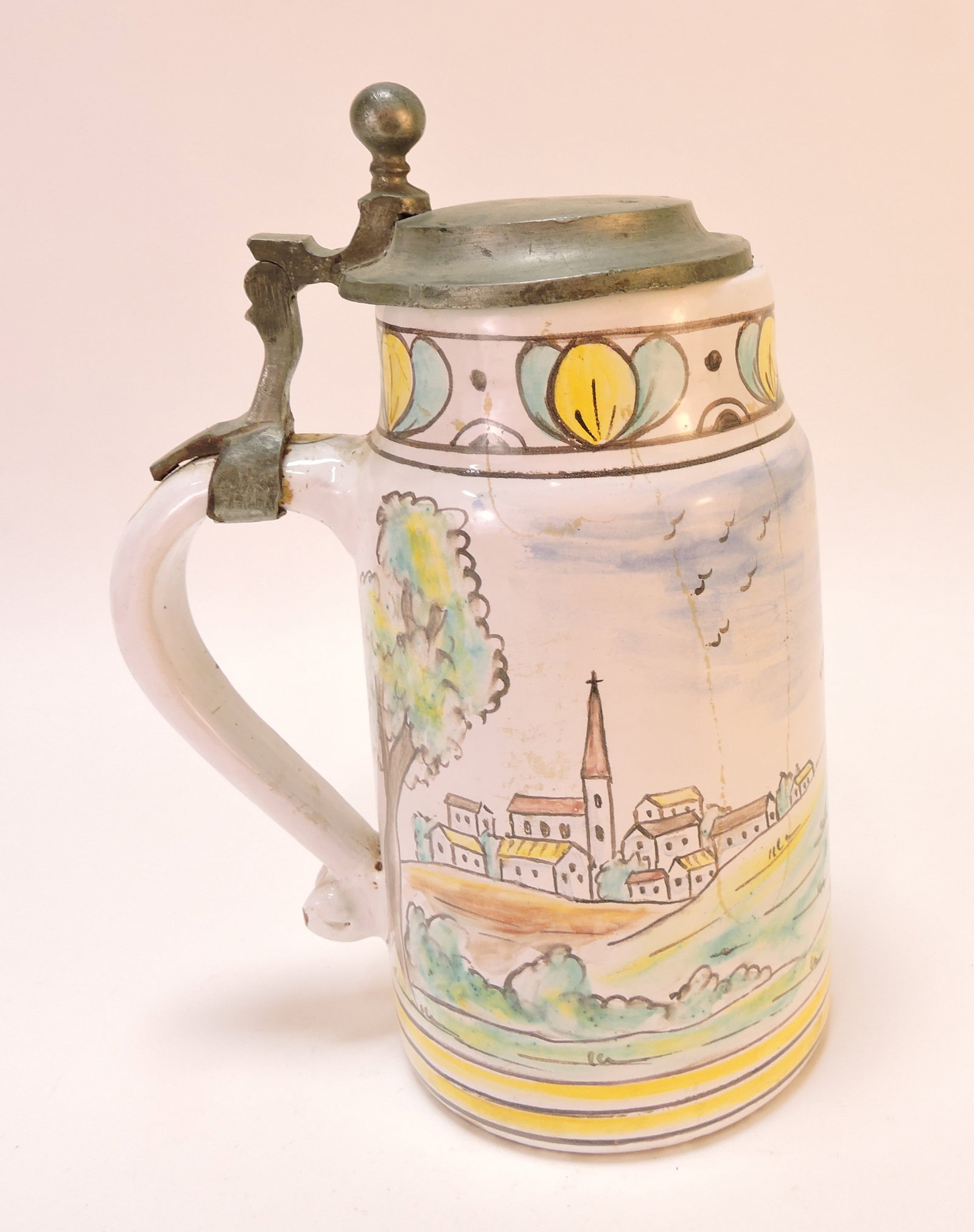 Hand painted ceramic beer stein with - 3