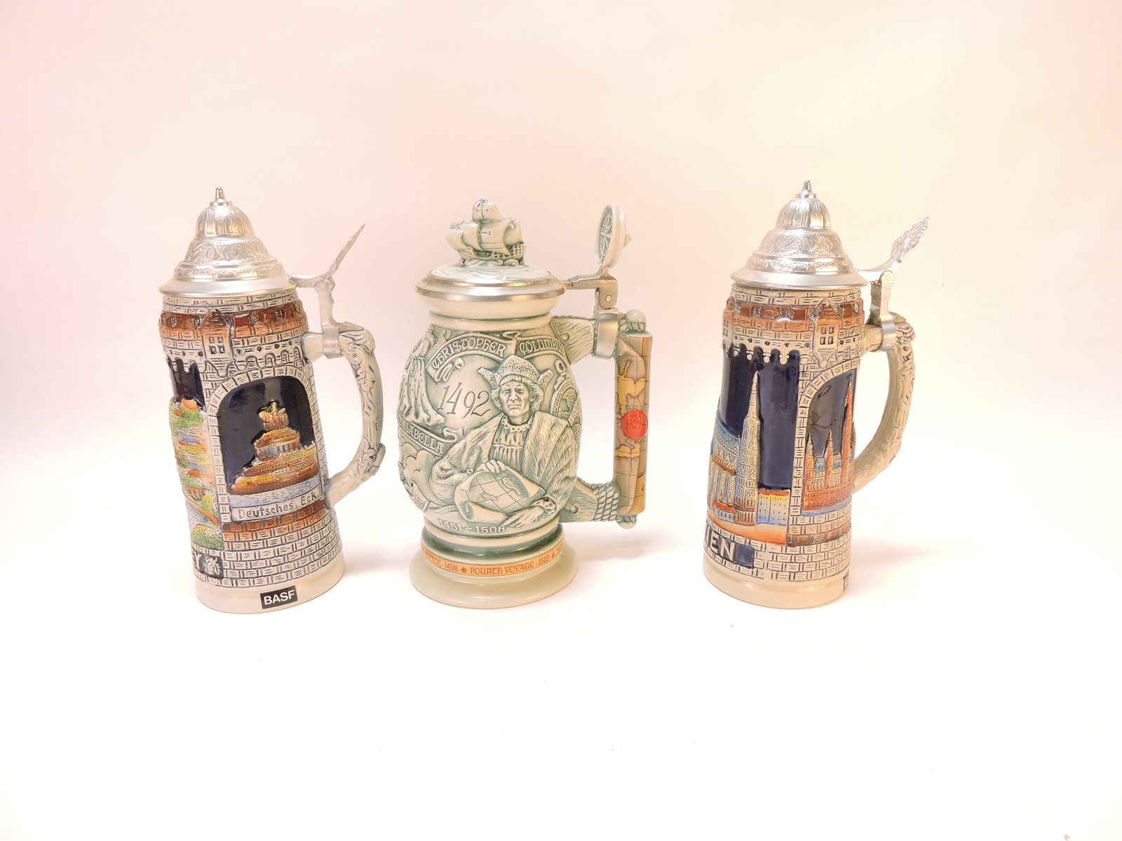 Lot of 3 collectible steins, 10" (1 of 1)