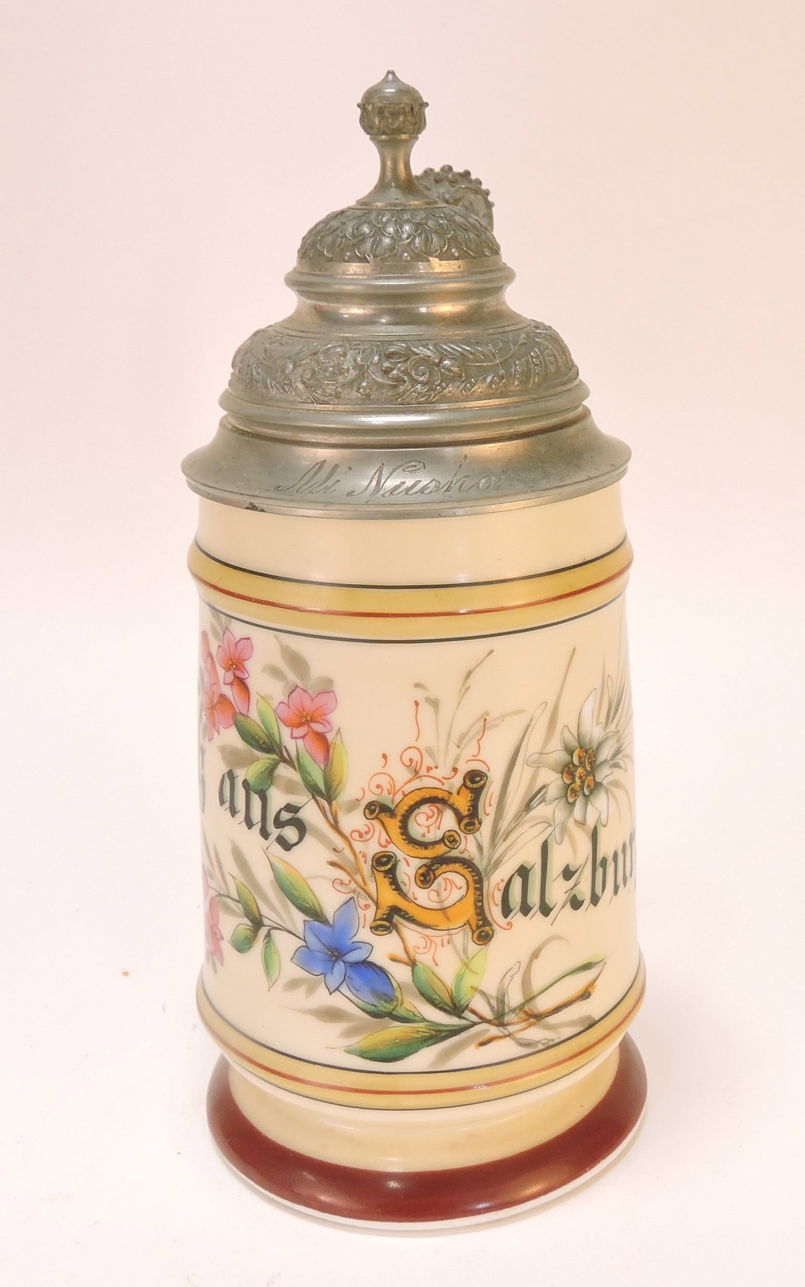 Porcelain Salzburg stein, 1/3L, 7": .