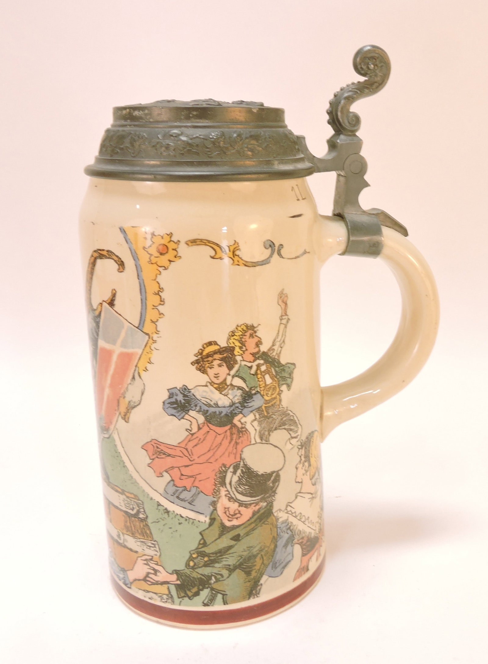 Mettlach 1L pug stein, 'Bochen Goat', - 2