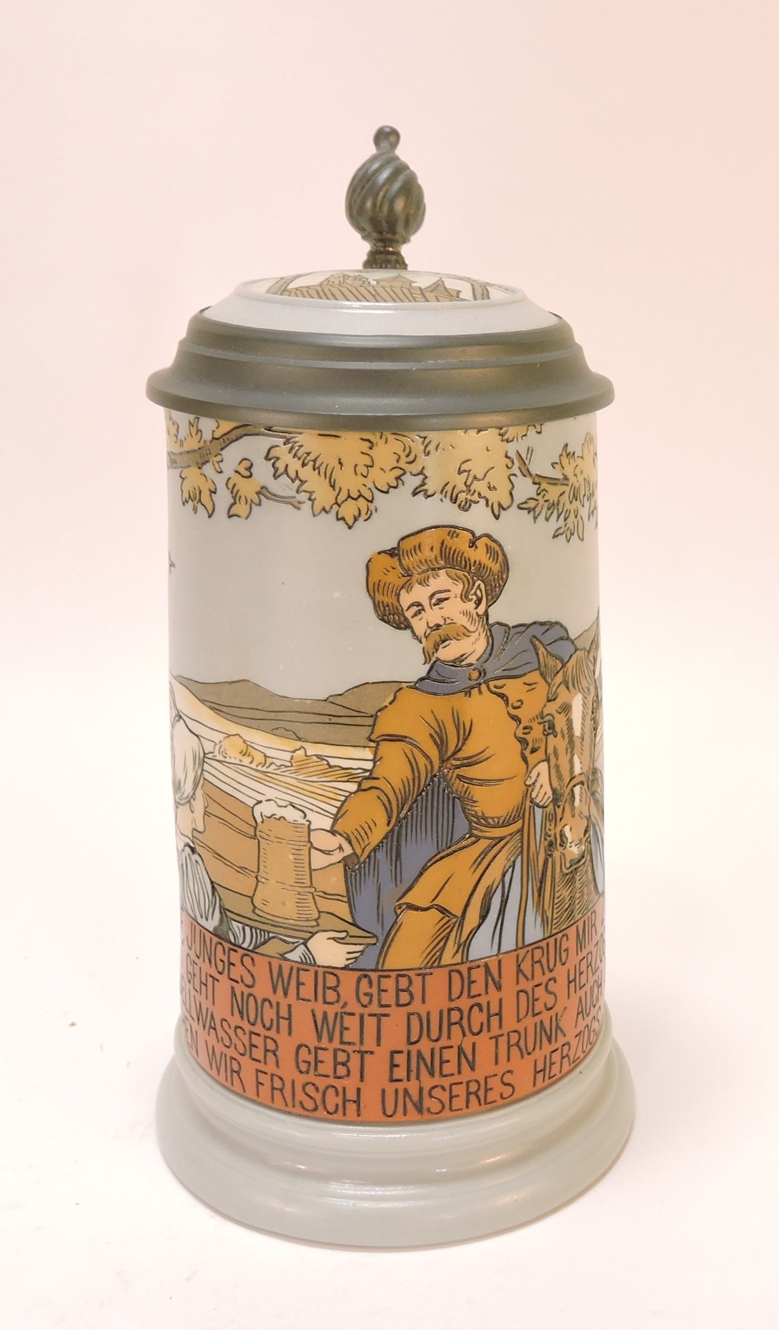 Mettlach stein #2889, 1/2L, 8": .