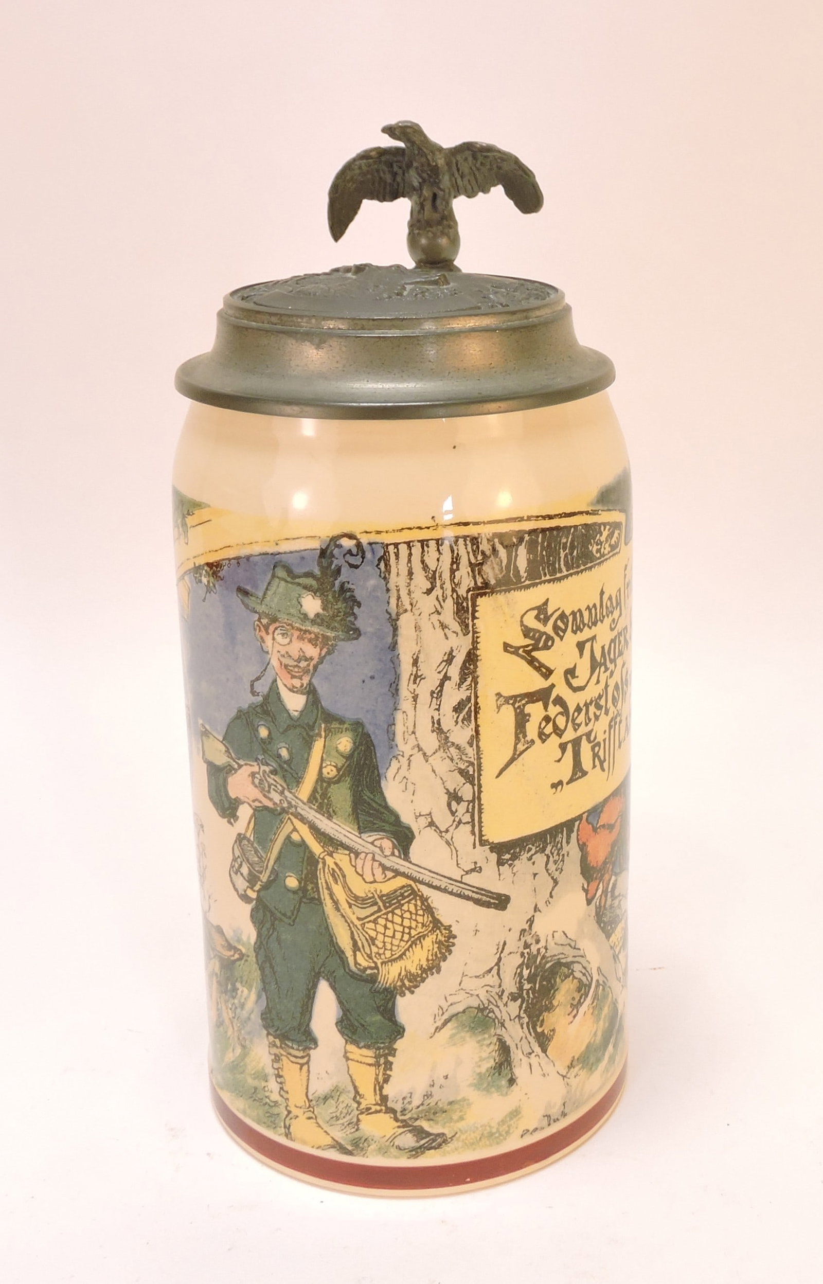 Mettlach stein #1909, 1/2L, 8": .