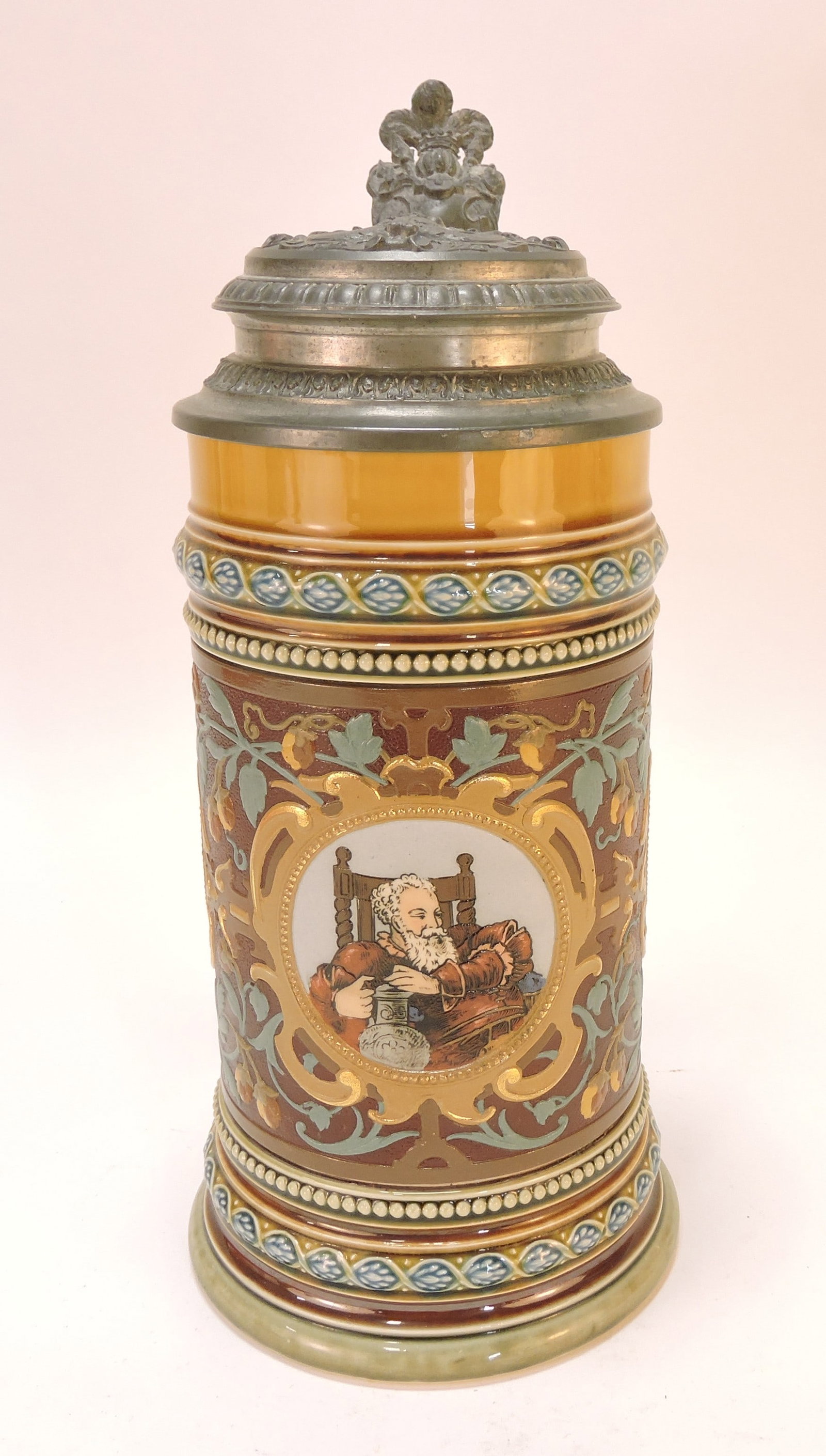 Mettlach stein #1999, 1/2L, 9 1/4": .